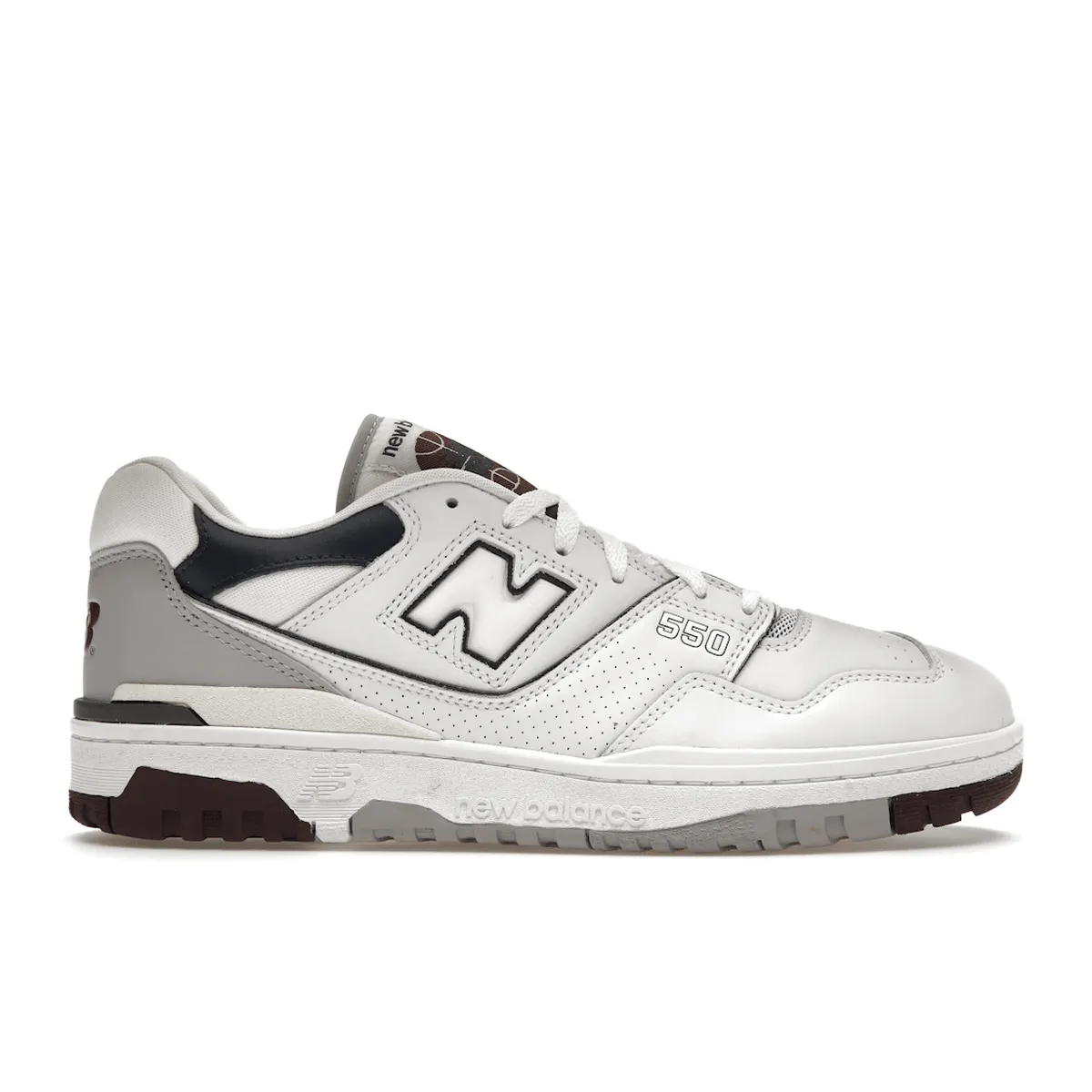 Luxe Touch New Balance 550 White Natural Indigo Burgundy