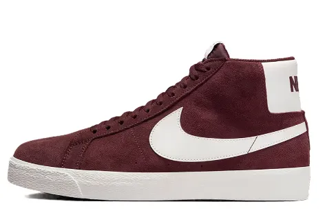 Fitted Traction Nike SB Zoom Blazer Mid Shoe - Burgundy Crush/Summit White