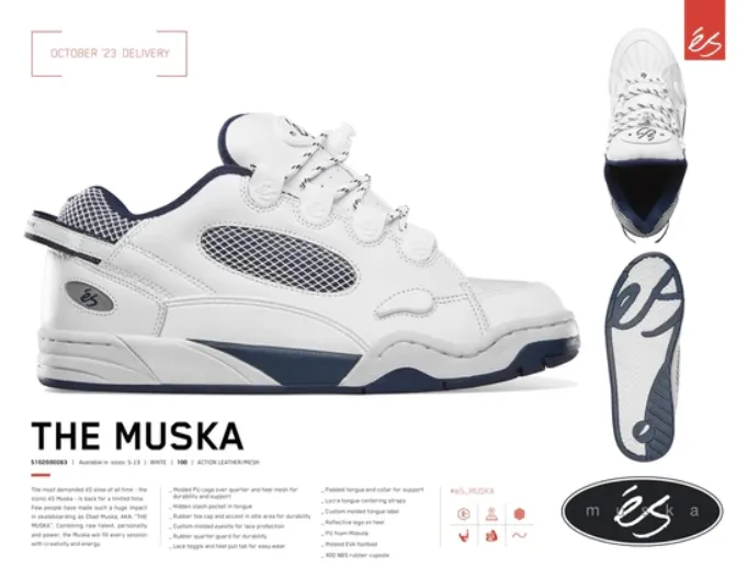 Flex Fit Panels s Muska Shoe - White/Navy