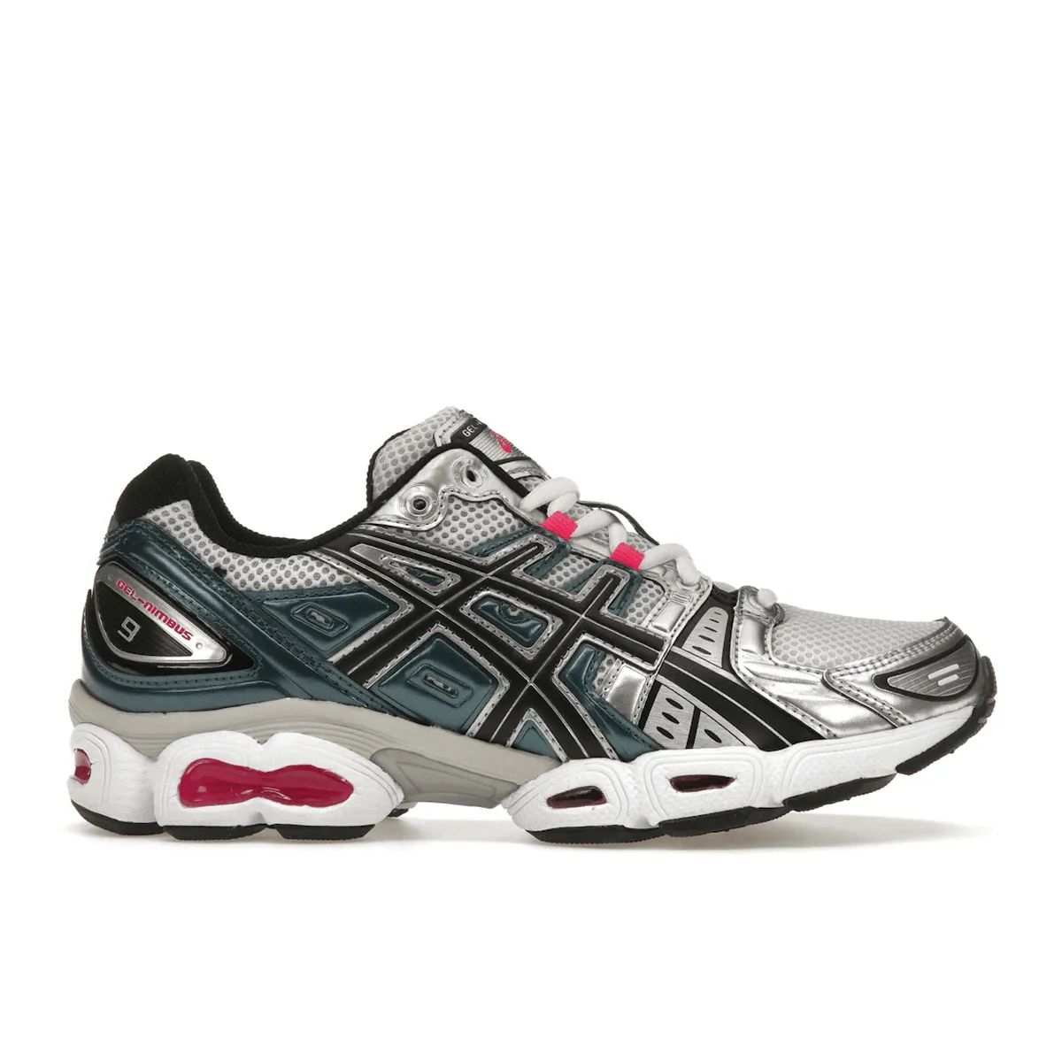 ASICS Gel-Nimbus 9 White Pink Glo Teal Pearl Shine