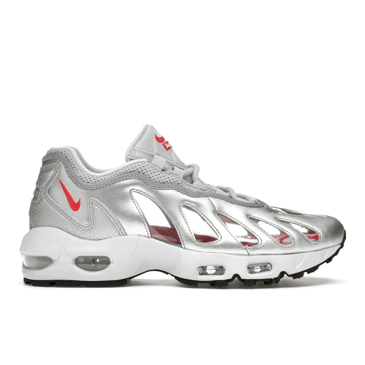 Nike Air Max 96 Supreme Silver Bullet running for a form of meditation running with a flexible outsole