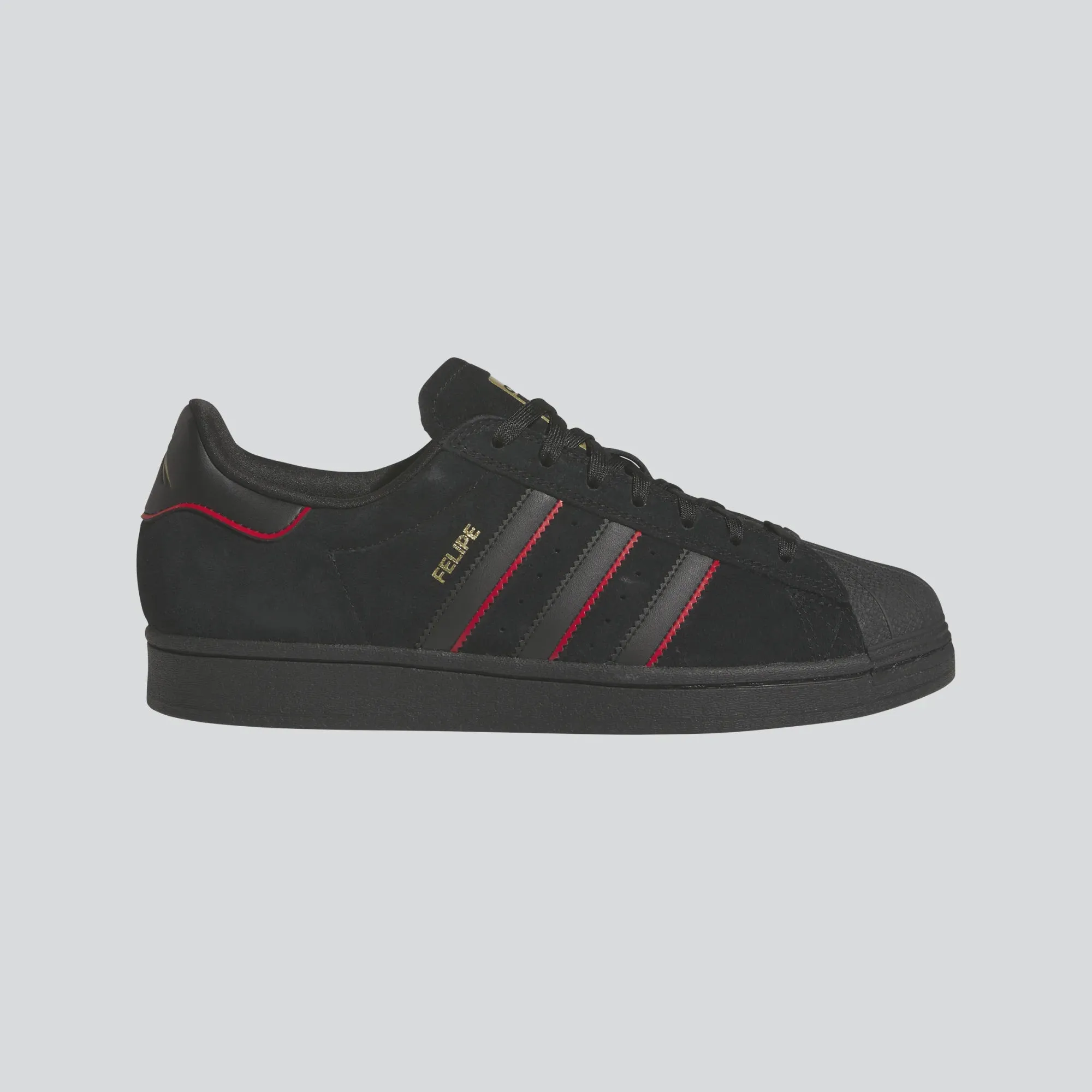 Adidas Superstar ADV x Felipe Shoe - Core Black/Scarlet Red/Gold Quick Footwear Weekend Comfort