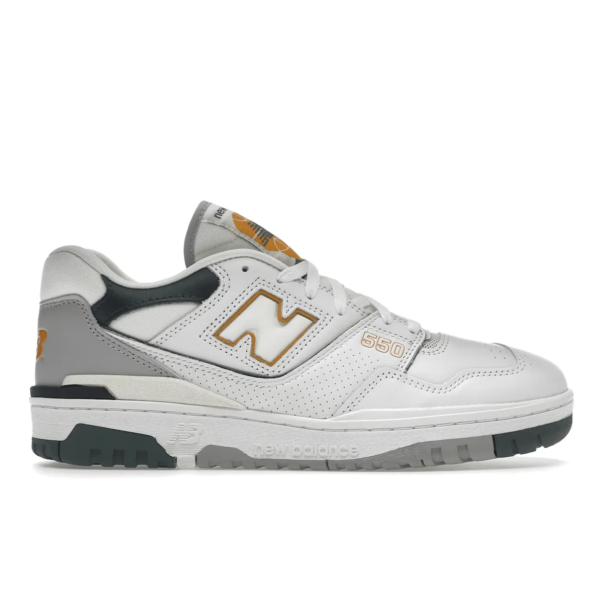 Glammed-up New Balance 550 White Nightwatch Green