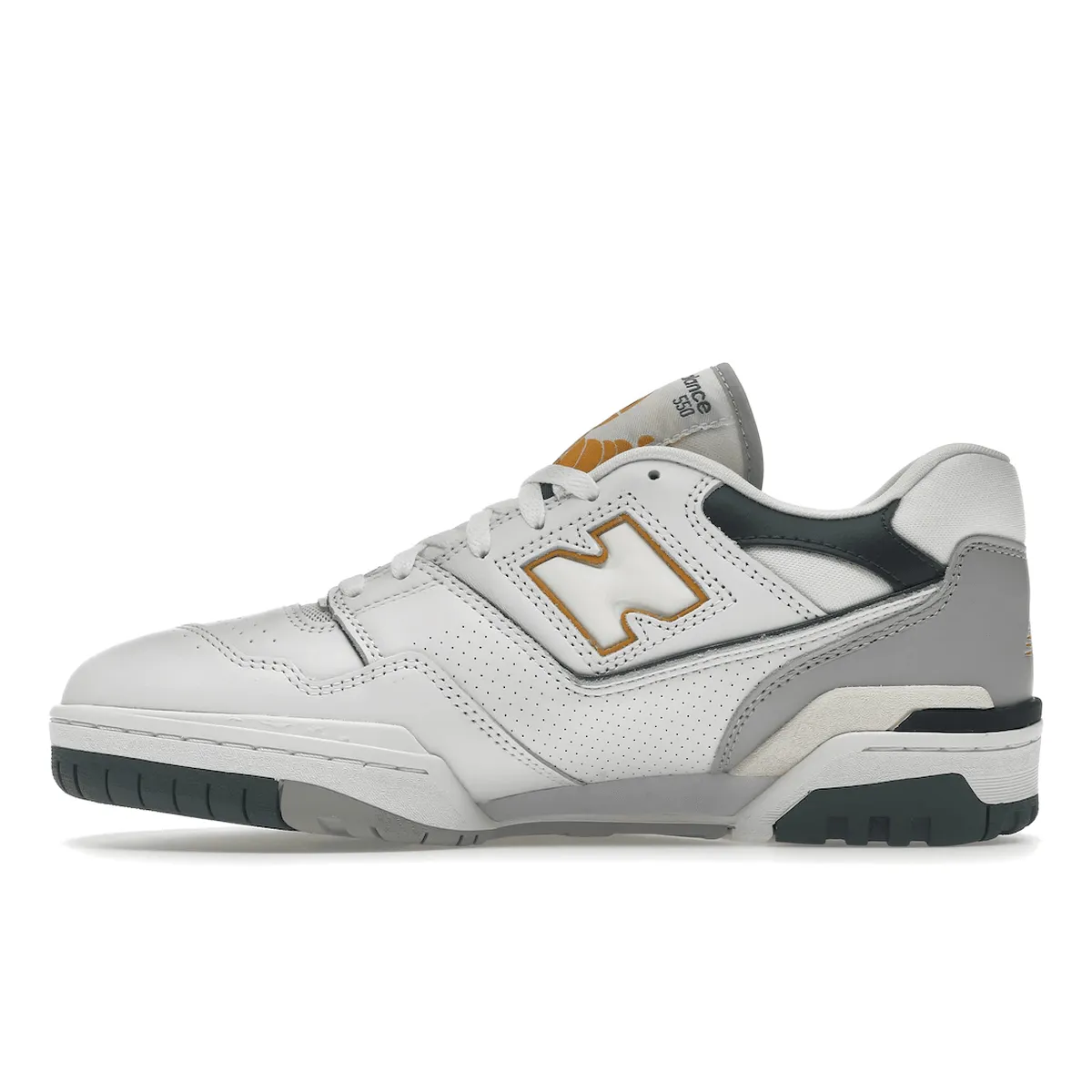 Glammed-up New Balance 550 White Nightwatch Green