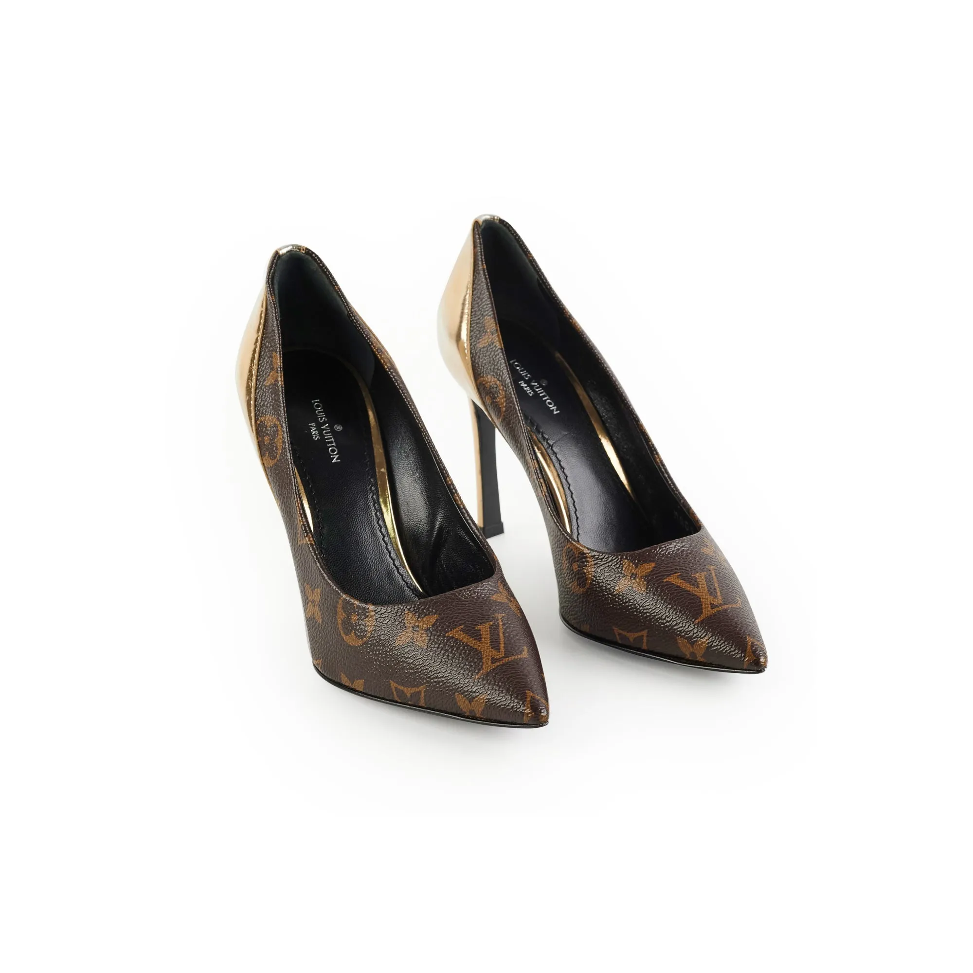 Glitter Heels Louis Vuitton Heels Monogram/Gold Size 35