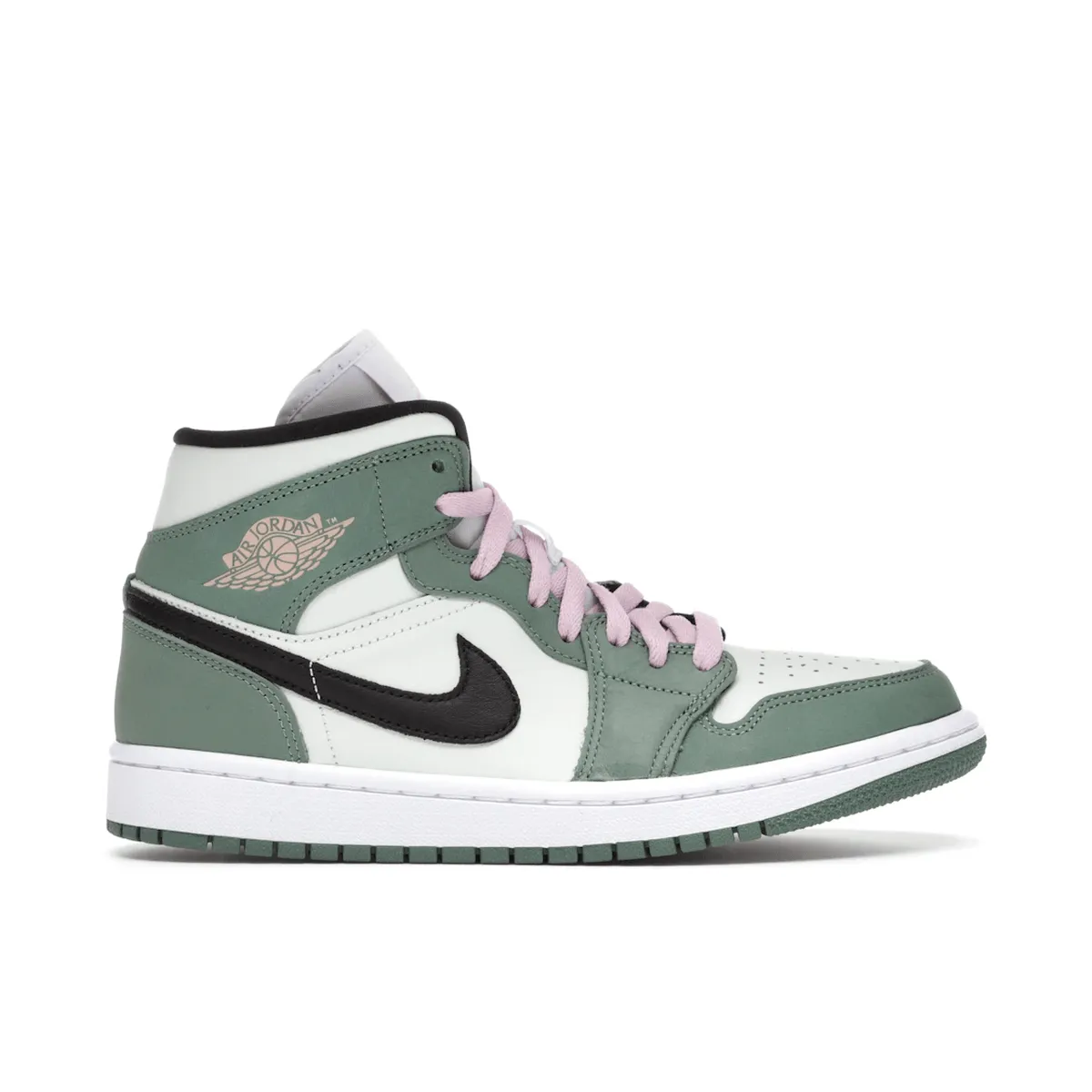 Air Jordan 1 Mid Dutch Green Lace Up Style Cross Court Balance