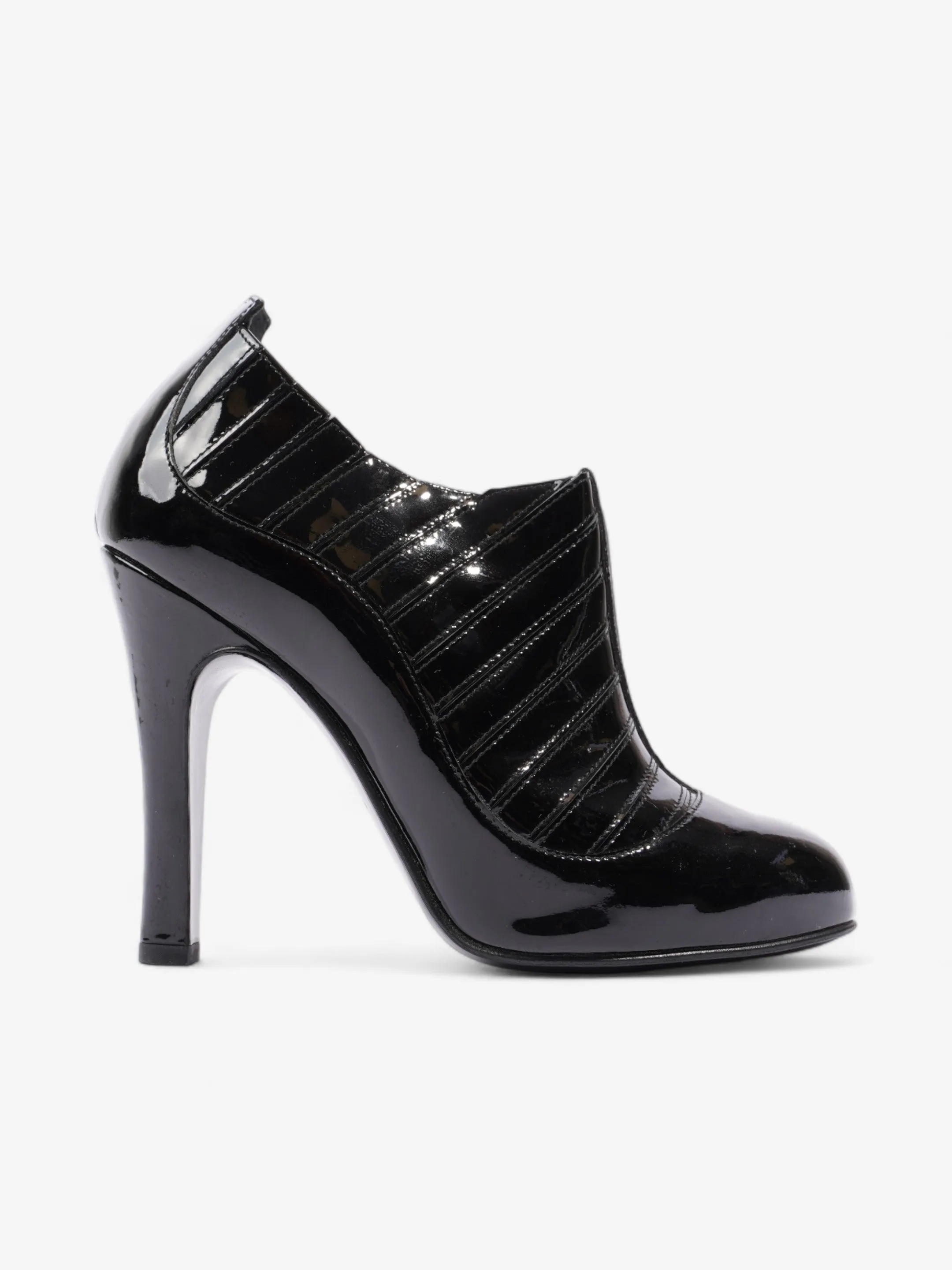 Grip Base Chanel Patent Leather Ankle Boots 100 Black Patent Leather EU 38 UK 5