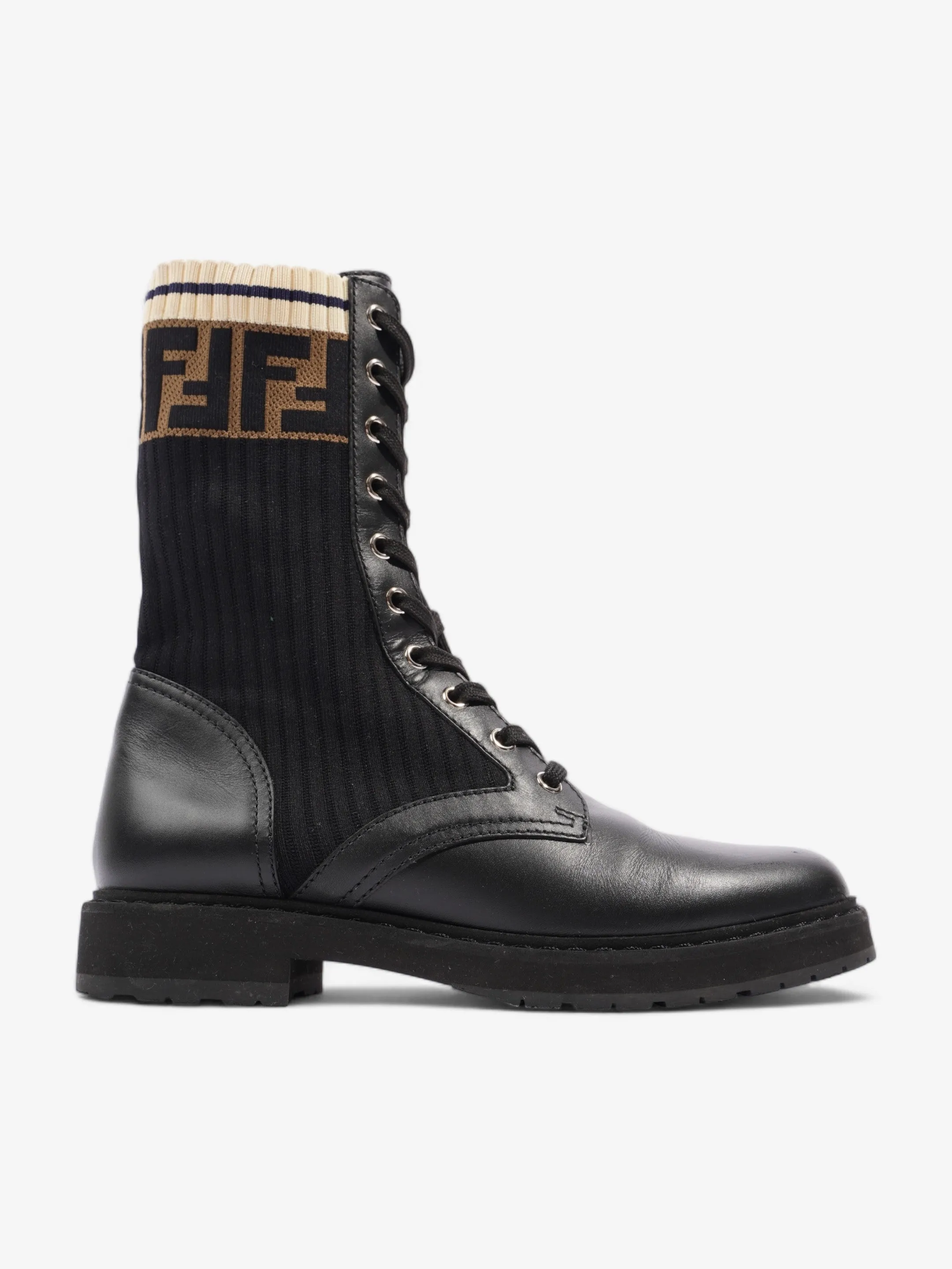 Grip Endure Fendi Rockoko Boots Black / Beige Leather EU 37.5 UK 4.5