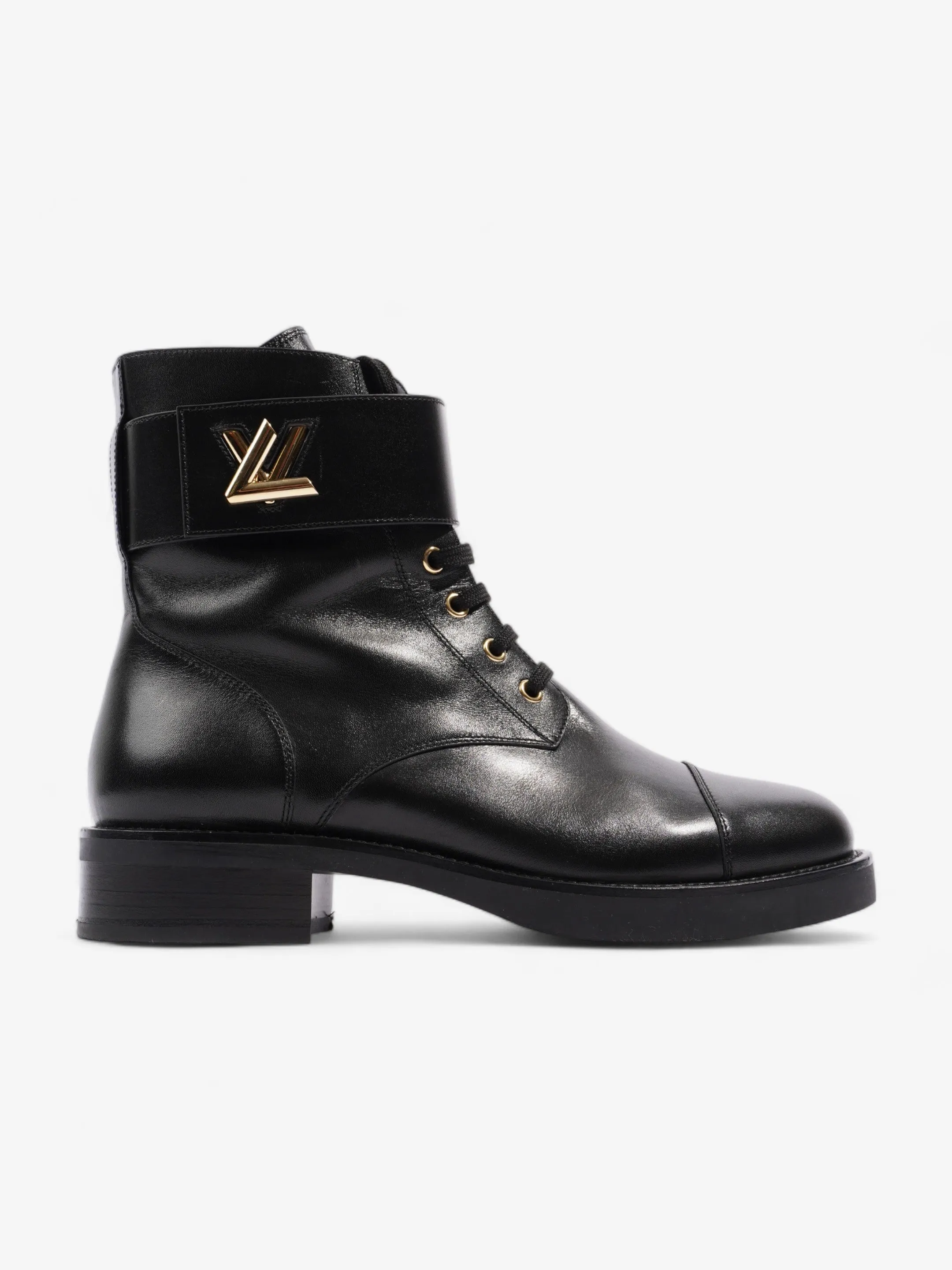 Grip Guard Pro Louis Vuitton Wonderland Lace Up Boots Black Leather UK 40.5 UK 7.5