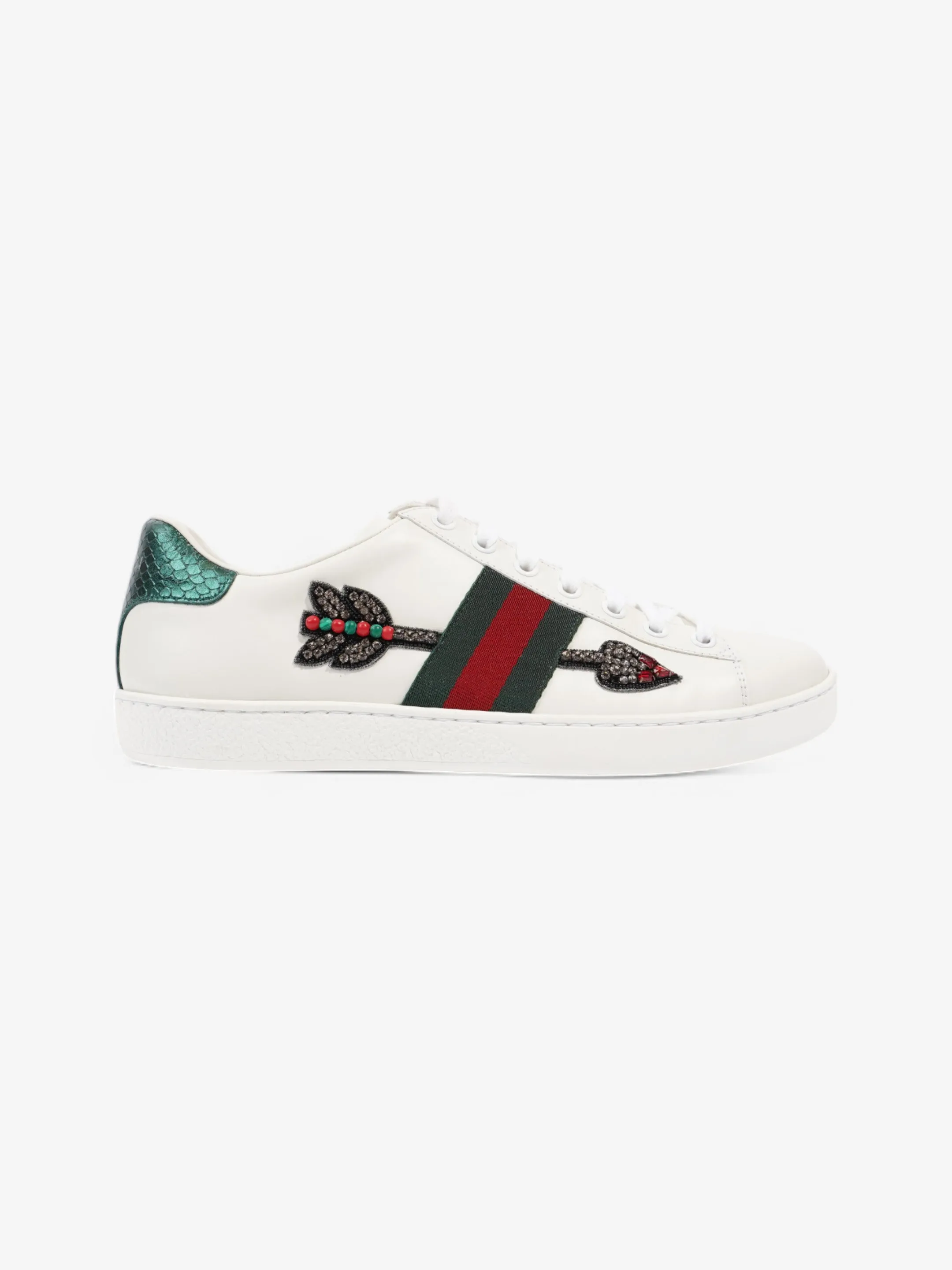 Gucci Ace Embroidered Sneakers  White  / Green / Red Leather EU 38.5 UK 5.5 Upgraded design