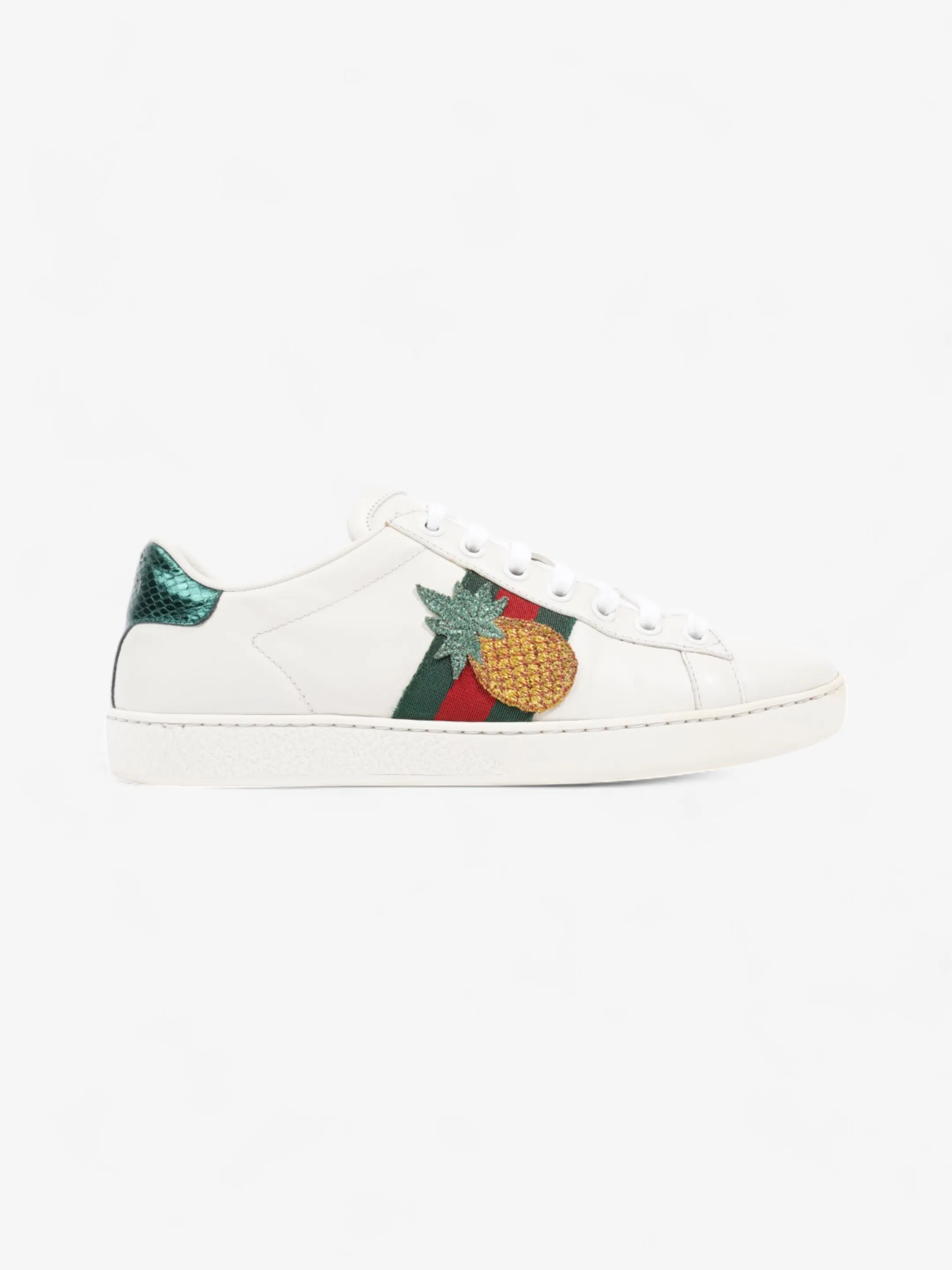 Gucci Ace Embroidered Sneakers  White  / Red / Green Leather EU 35.5 UK 2.5 Cool Touch