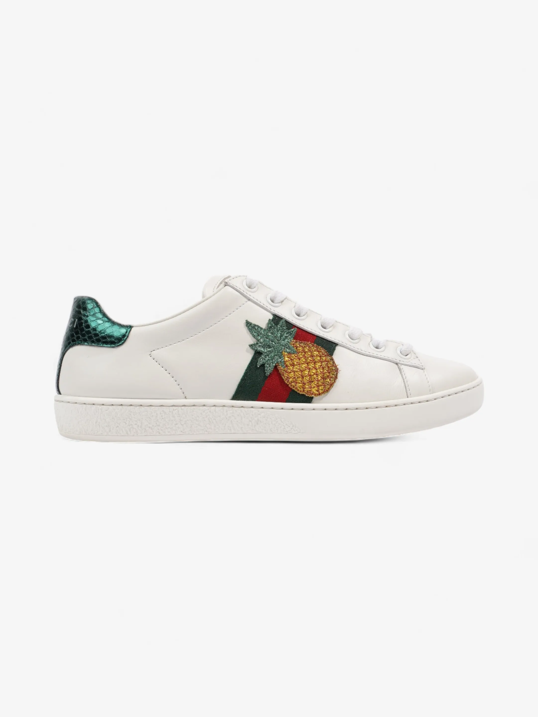 Gucci Ace Embroidered Sneakers White / Red / Green Leather EU 35.5 UK 2.5 Durable durability