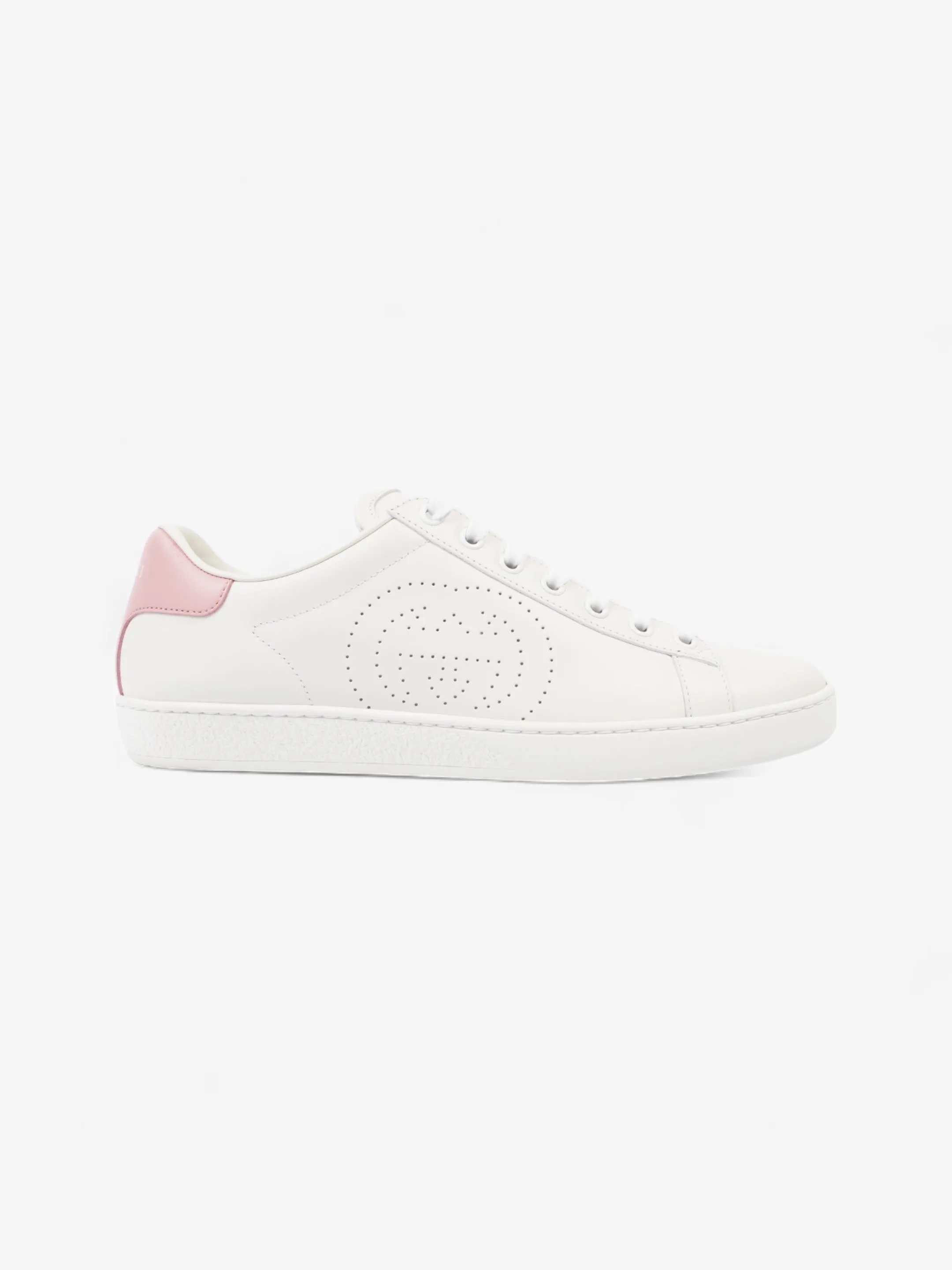Gucci Ace Interlocking G Sneakers White / Pink Leather EU 38.5 UK 5.5 Trend-Driven