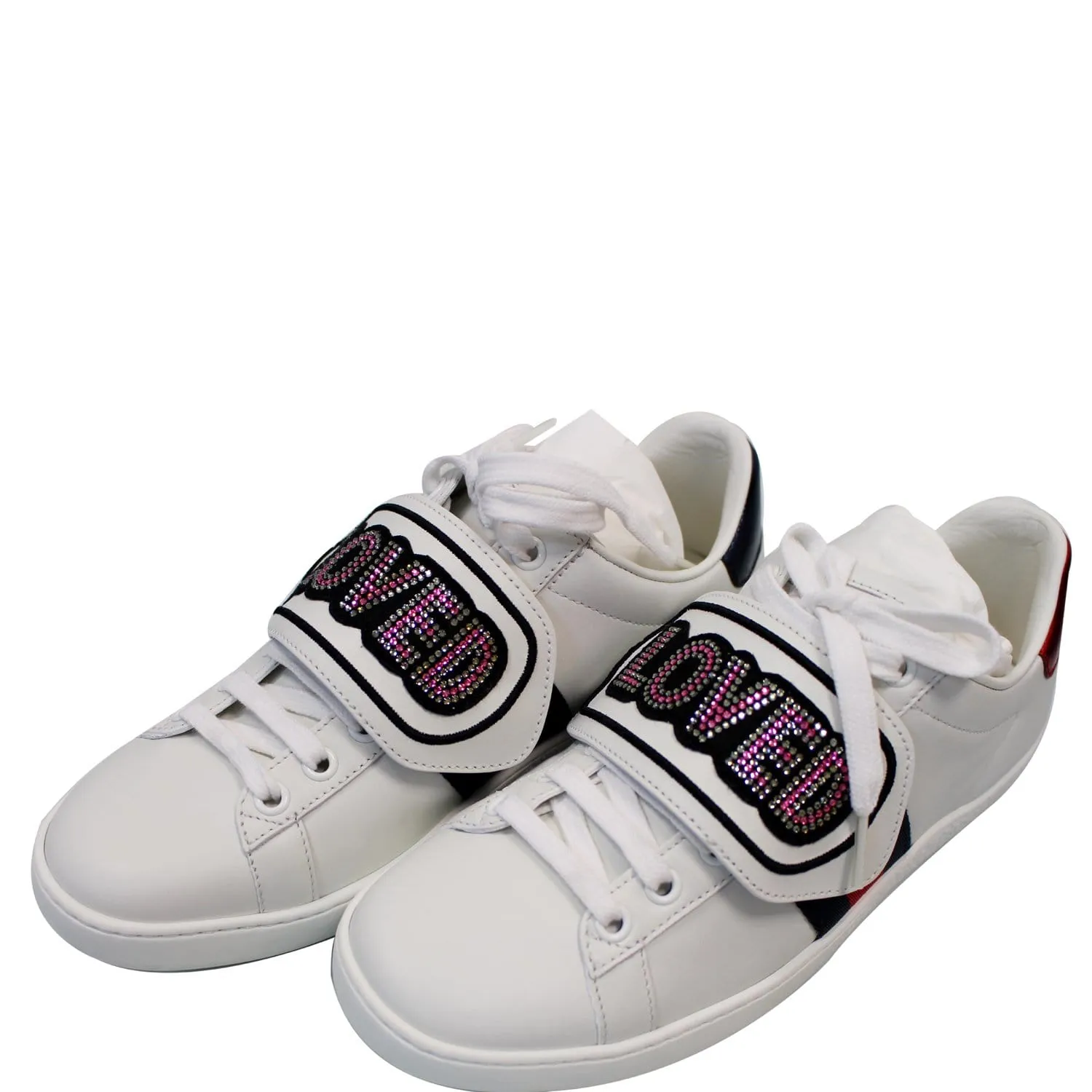 GUCCI Ace Loved Low Top Sneakers White 505329 US 5.5 Impact-absorbing design