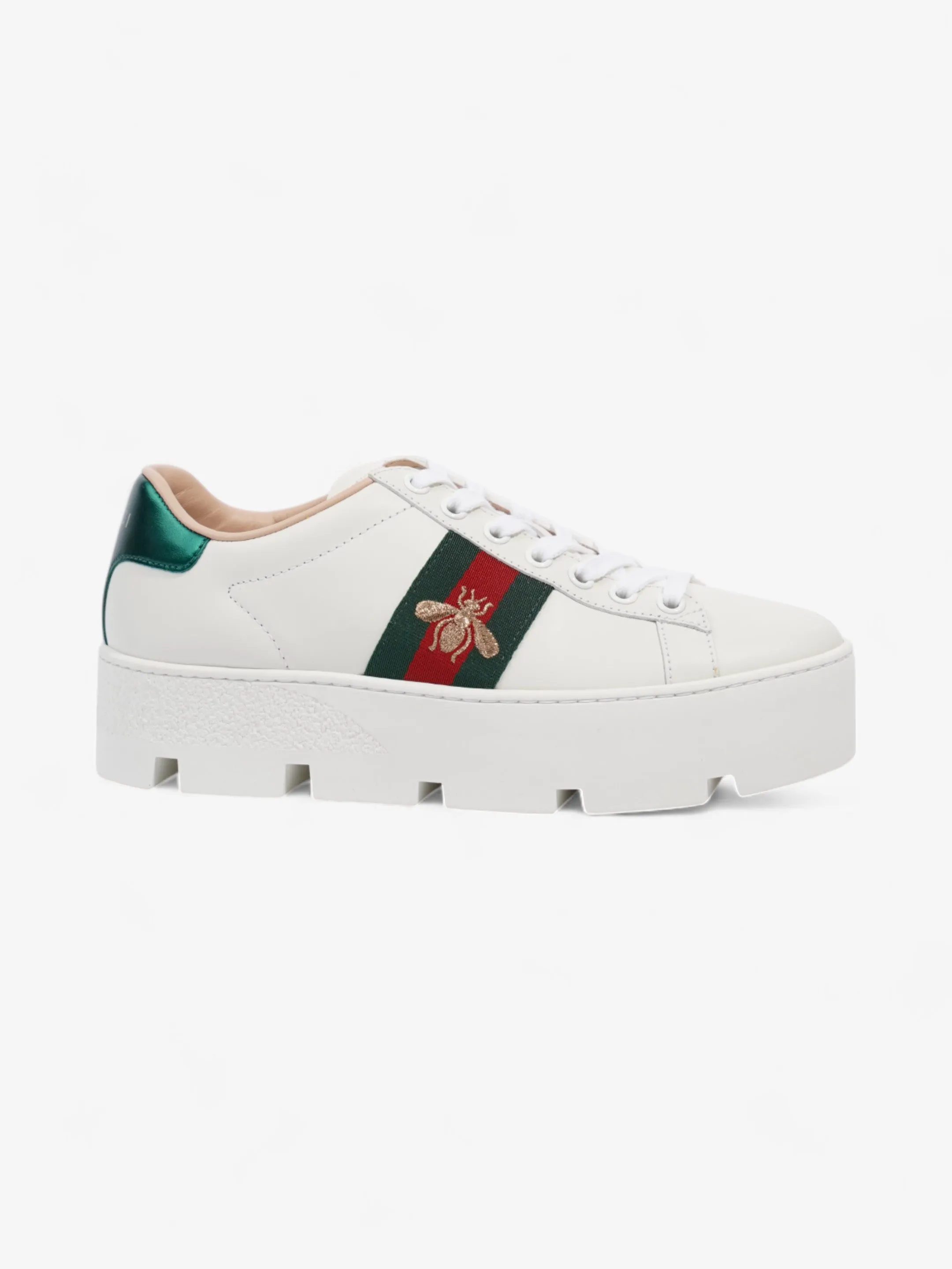 Gucci Ace Platform Sneakers White  / Green / Red Leather EU 35.5 UK 2.5 Unbeatable performance