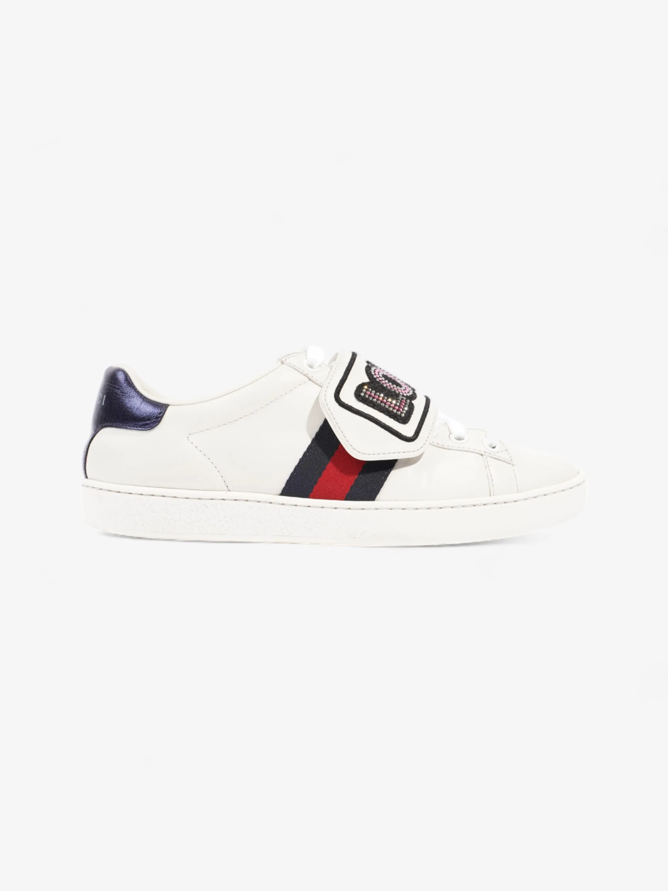 Gucci Ace "Loved" Sneakers White / Red / Blue Leather EU 36 UK 3 Ultra Foam