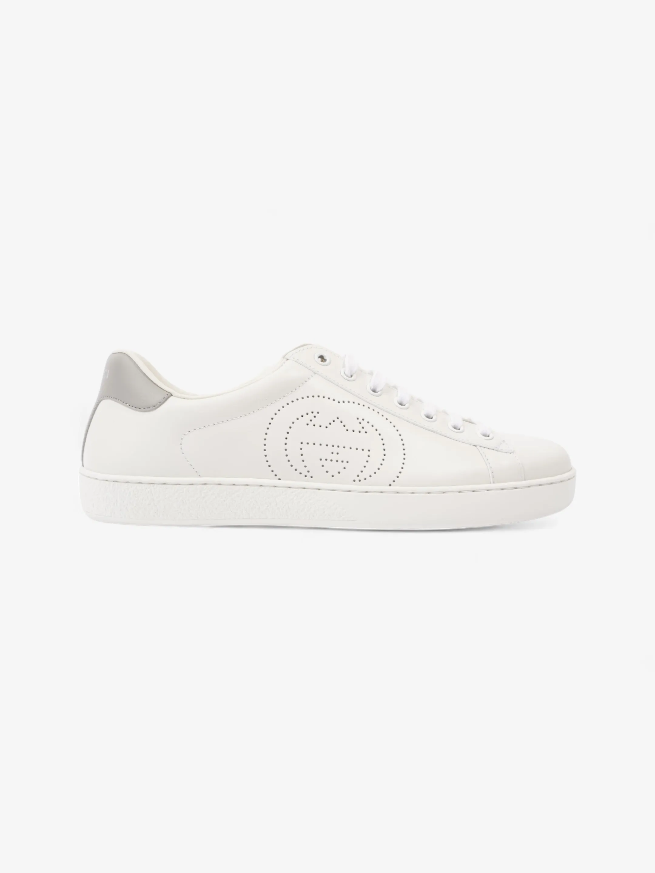 Gucci Ace Sneakers White / Grey Leather EU 41 UK 7 Streamlined wear