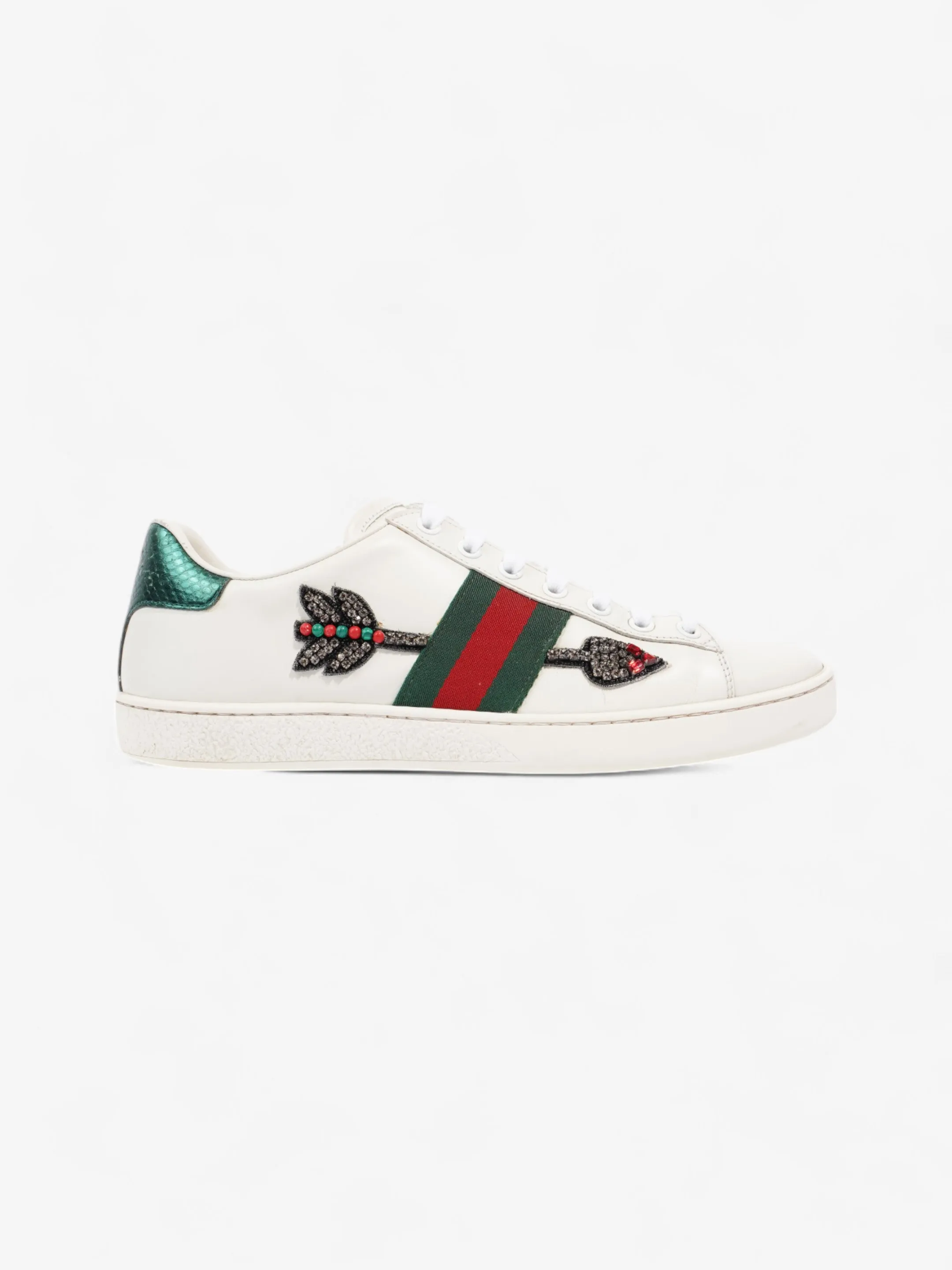 Gucci Ace Sneakers with Arrow White / Green / Red Leather EU 39 UK 6 Urban Style