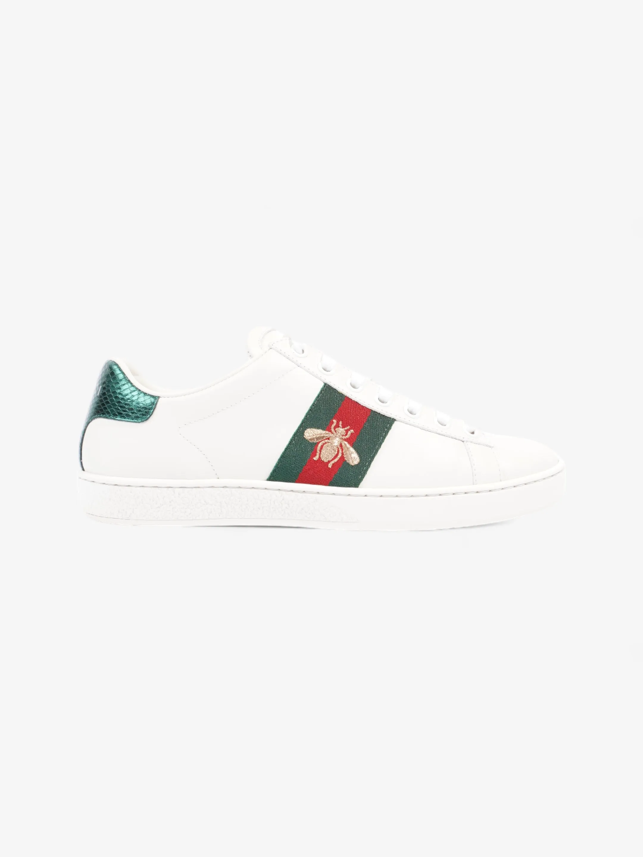 Gucci Ace Sneakers with Bee White / Green / Red Leather EU 37 UK 4 Power Ride