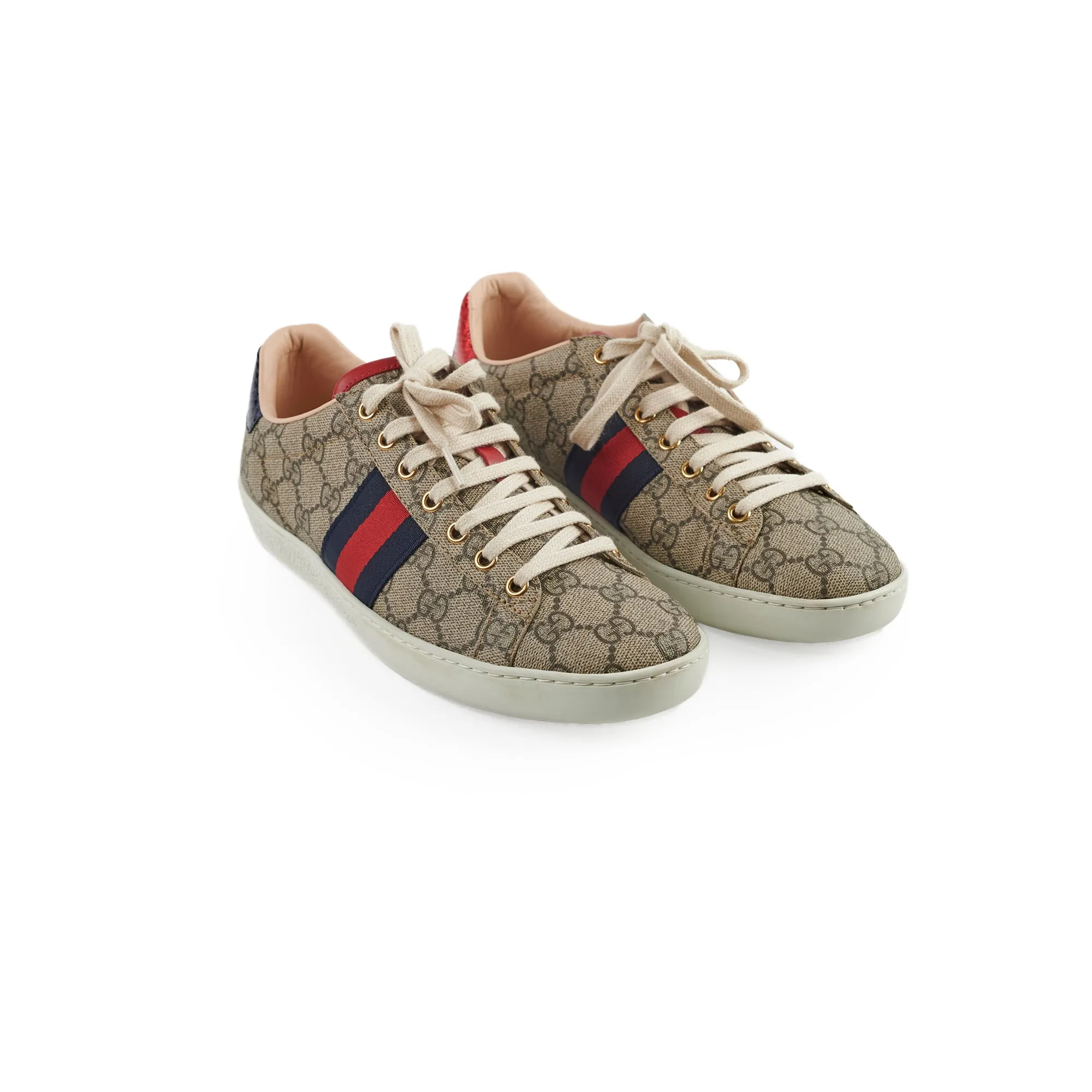 Gucci Beige and Ebony GG Supreme Sneakers High-Traction Support