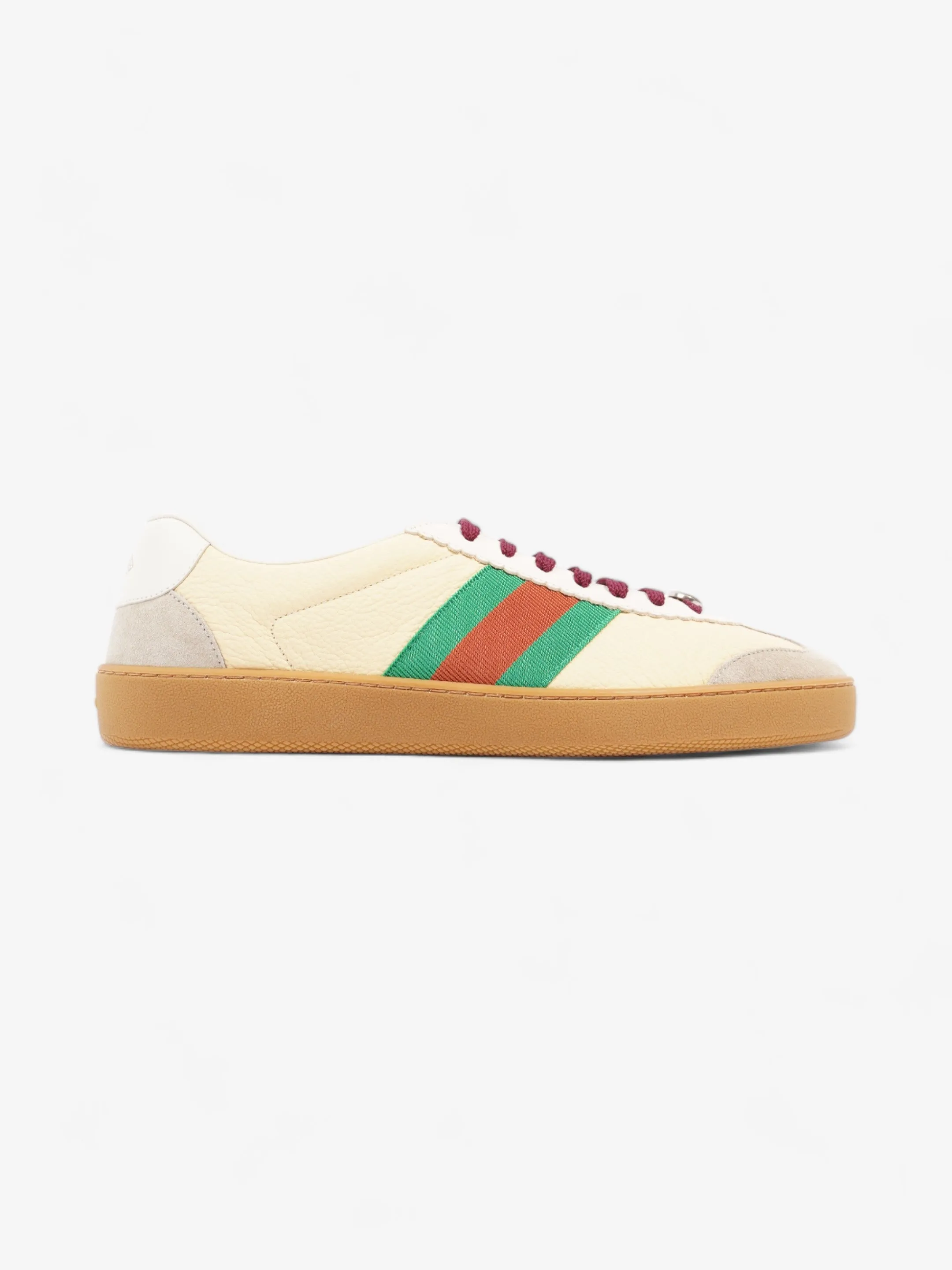 Gucci G74 Sneakers Yellow / White / Green Leather EU 44 UK 10 Bounce Back Tech