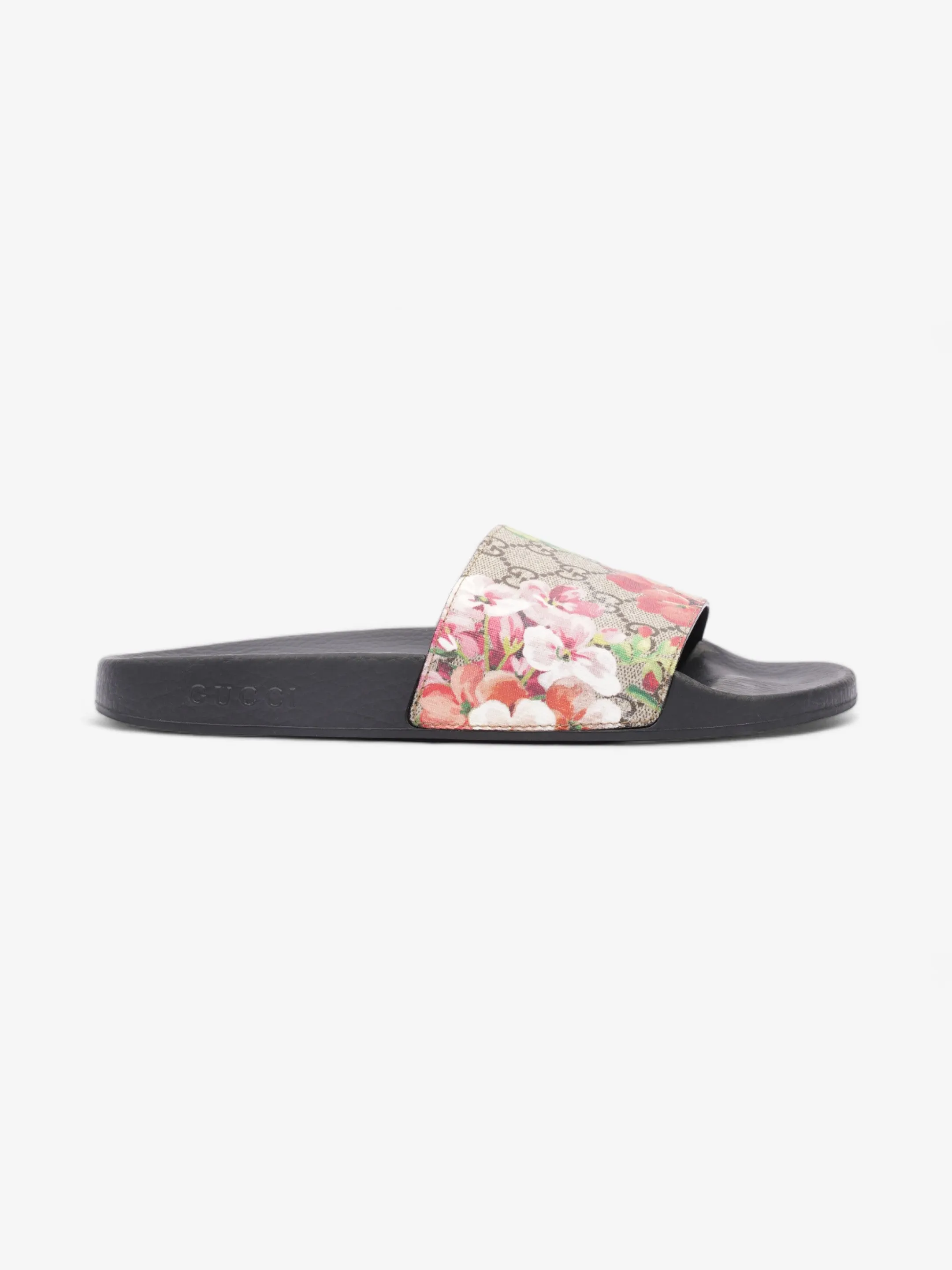 Gucci GG Blooms Slide Sandal Black / GG Supreme Floral Rubber EU 42 UK 9 Designer Touch