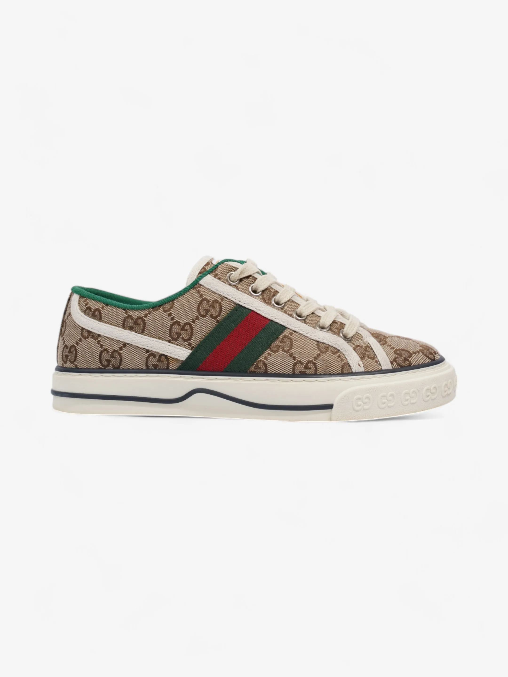 Gucci GG Tennis 1977 Sneakers Beige  / Green / Red Canvas EU 37 UK 4 Tailored lining