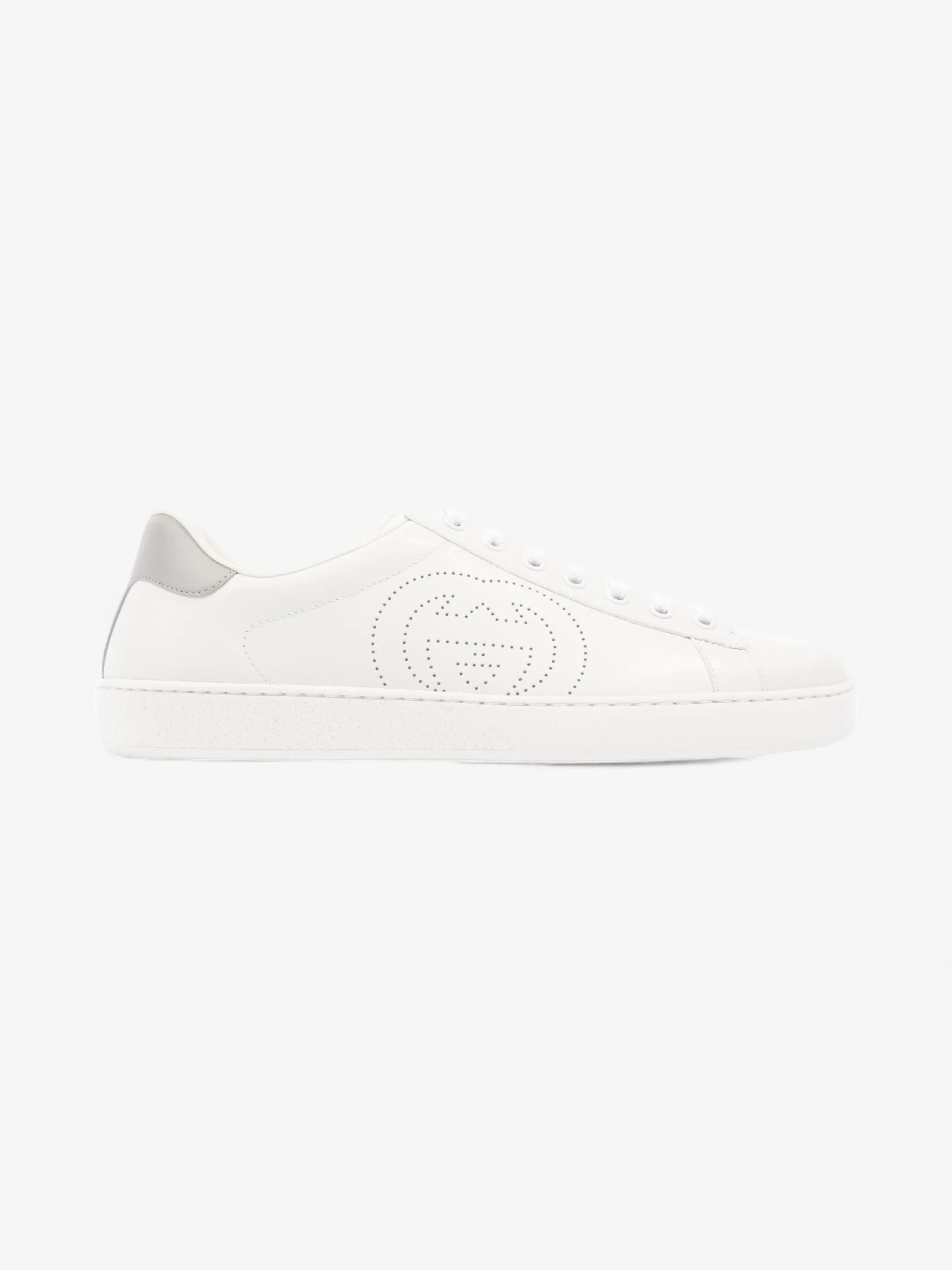 Gucci Interlocking G Sneaker White Leather EU 43.5 UK 9.5 Versatile Footwear