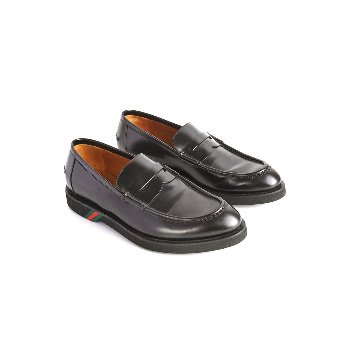 Gucci Loafer Shoes size 5 39 Black Feather-light