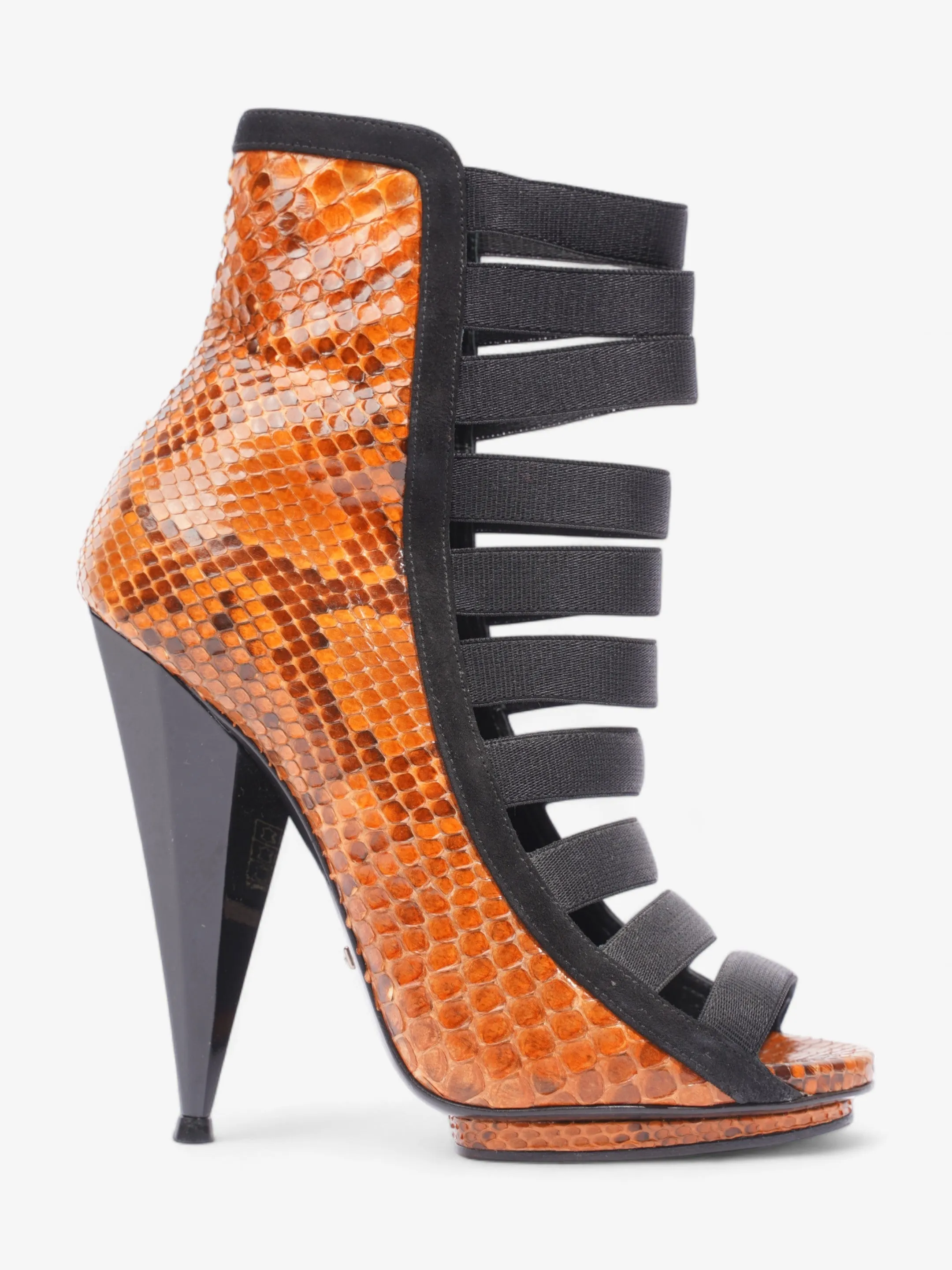 Gucci Olympia Heels 120 Orange / Black Alligator EU 36.5 UK 3.5 Casual Heels