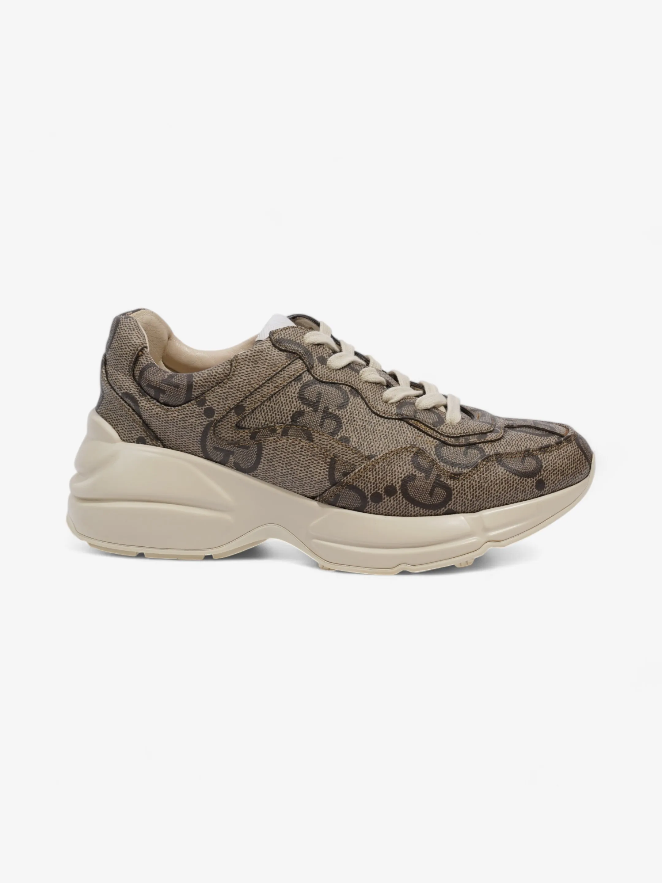 Gucci Rhyton Sneakers Beige  / Brown Canvas EU 37.5 UK 4.5 Easy Flex