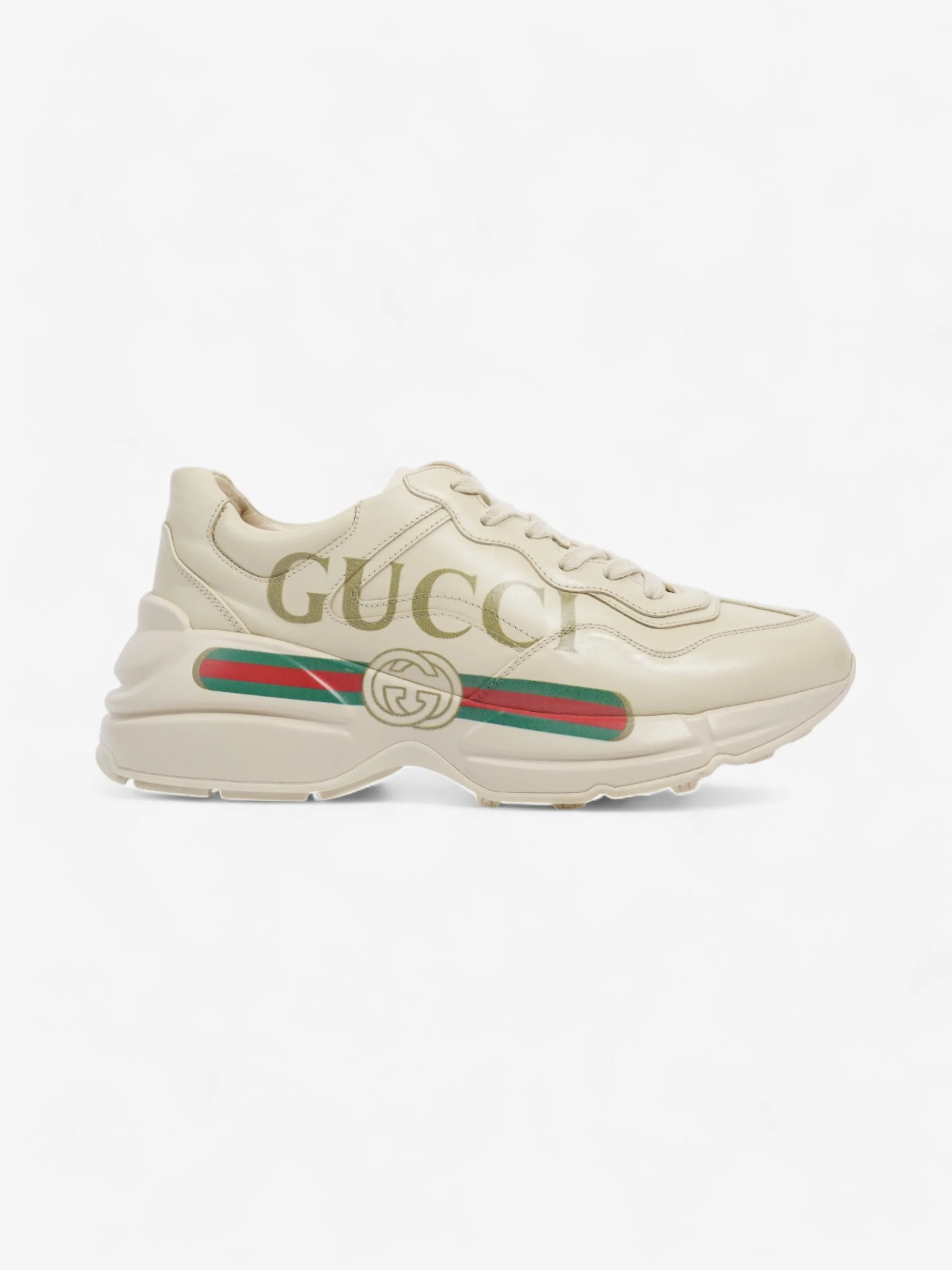 Gucci Rhyton Sneakers Cream / Red / Green Leather EU 39.5 UK 6.5 Glam silhouette