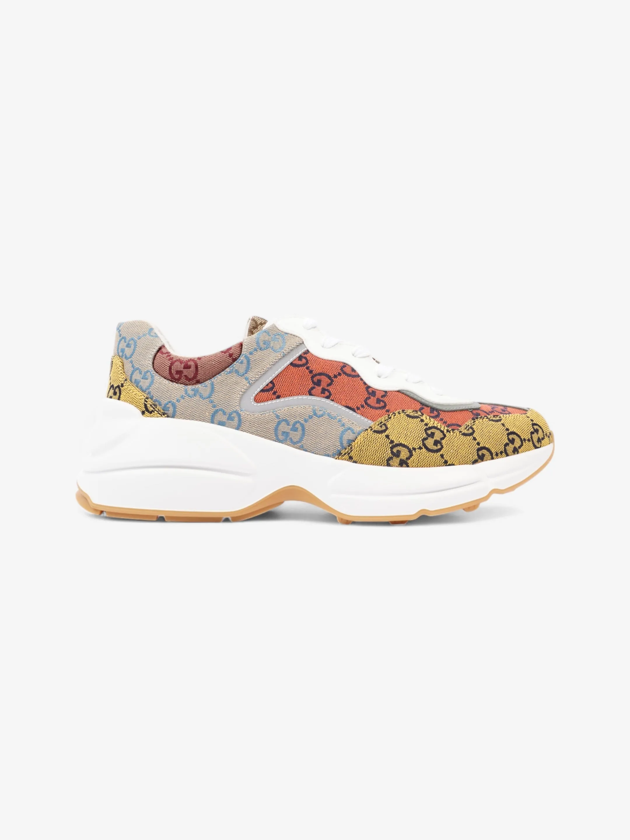 Gucci Rhyton Sneakers Orange / Yellow / White Canvas EU 42 UK 8 Fashion-forward flair