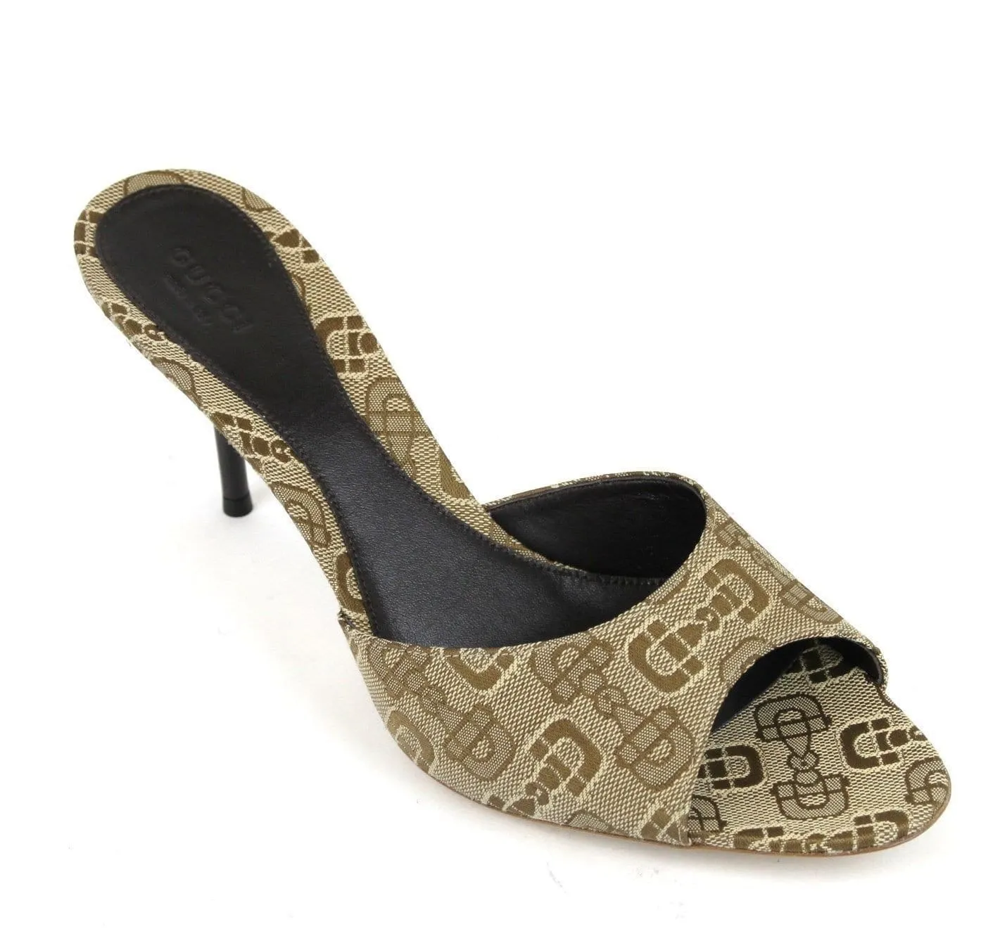 Gucci Sandals Beige Canvas Horsebit - Gucci Women Elegant Straps