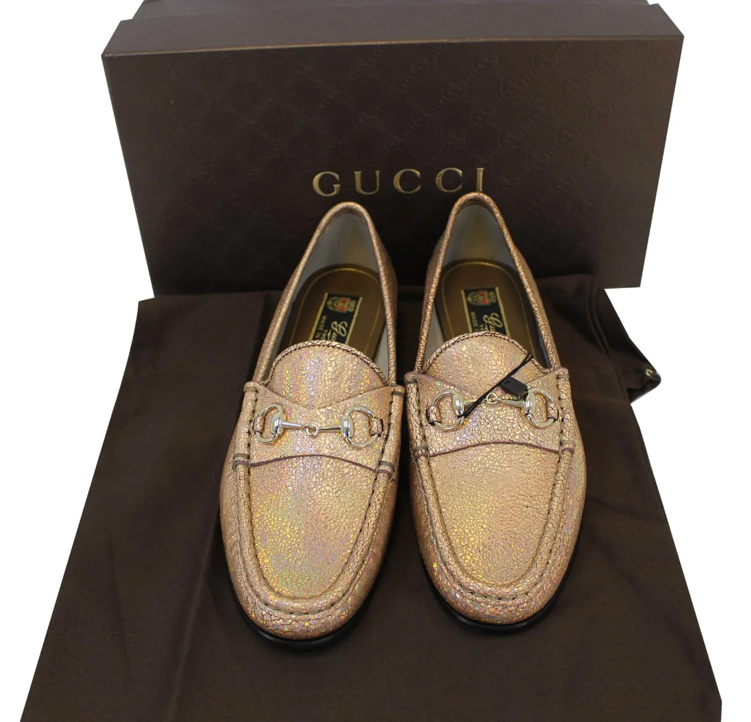 Gucci Shoes Fawn Cracked Leather - Gucci Leather Loafer Horsebit Artisan-Core
