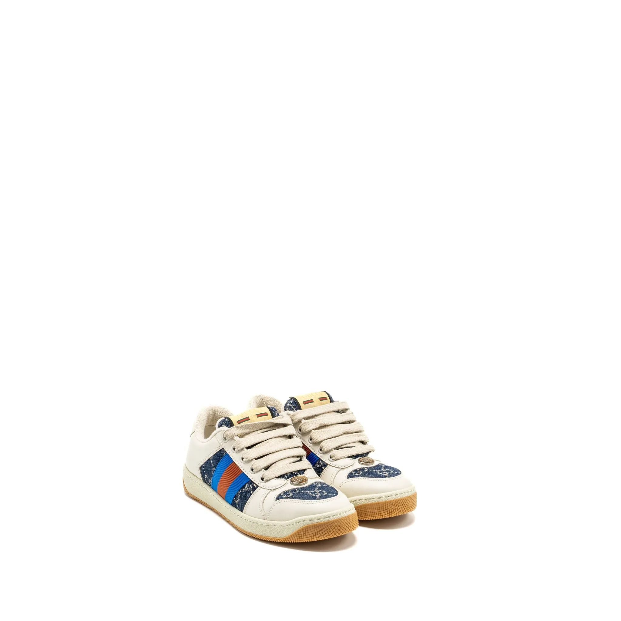 Gucci Size 34 Screener trainer Sneaker Denim Multicolour Trendy Vibe