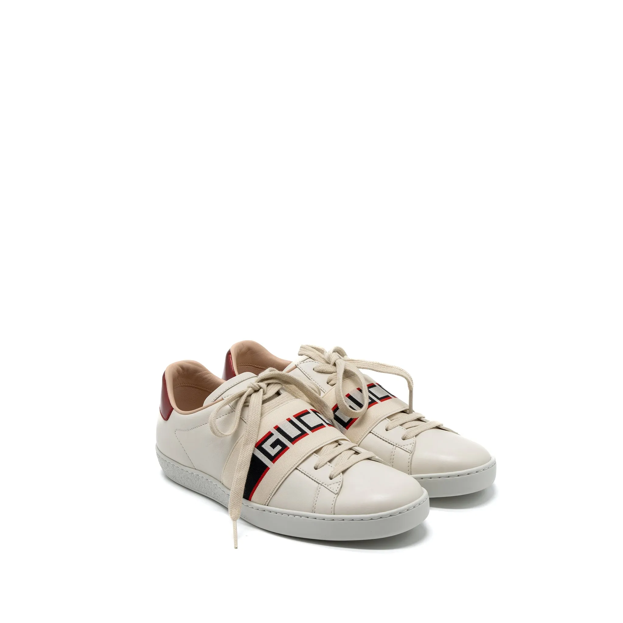 Gucci Size 37.5 Sneakers Leather White/Multicolour Bold Style