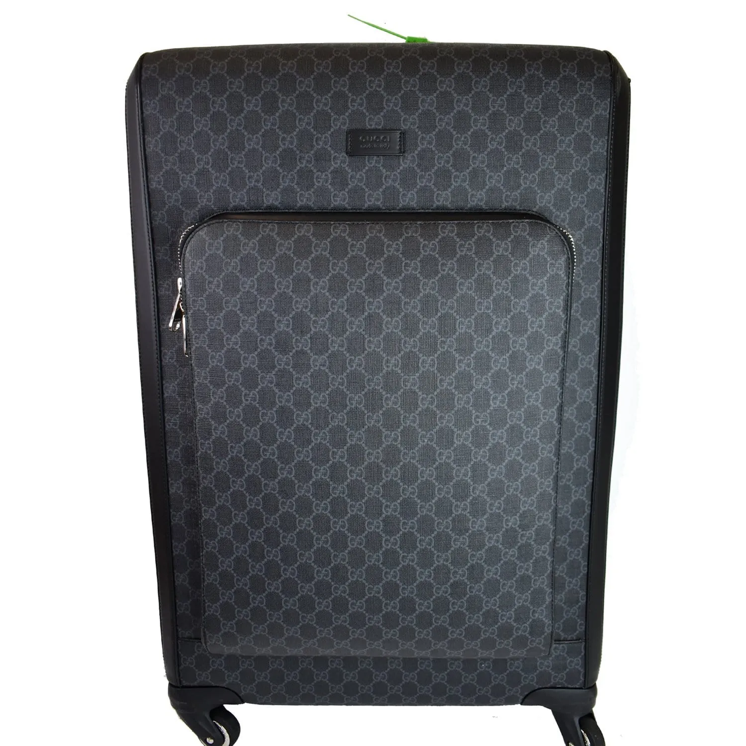 GUCCI Supreme Monogram Large Four Wheel Suitcase Travel Bag Black 474349 Crystal Heels