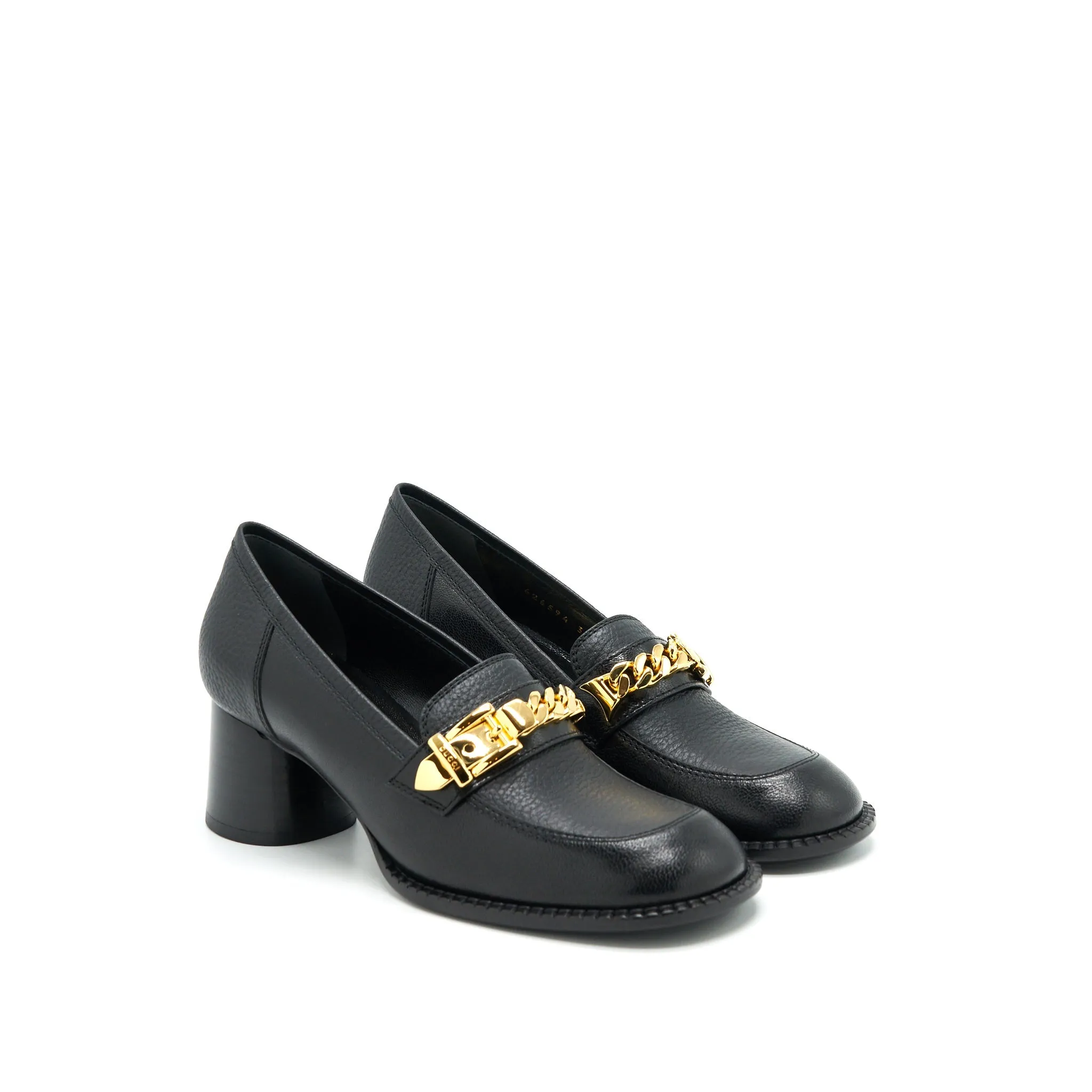Gucci Sylvia Size36 Mid-Heel Pump Black Low Heel Pumps