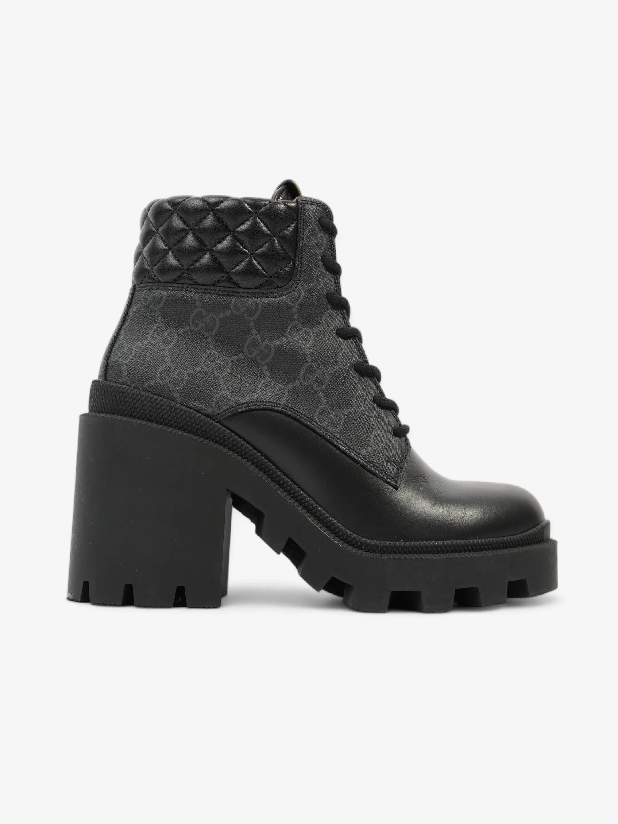 Gucci Trip GG Boots 90 Black / Black Monogram Leather EU 37 UK 4 Grip Mega Pro