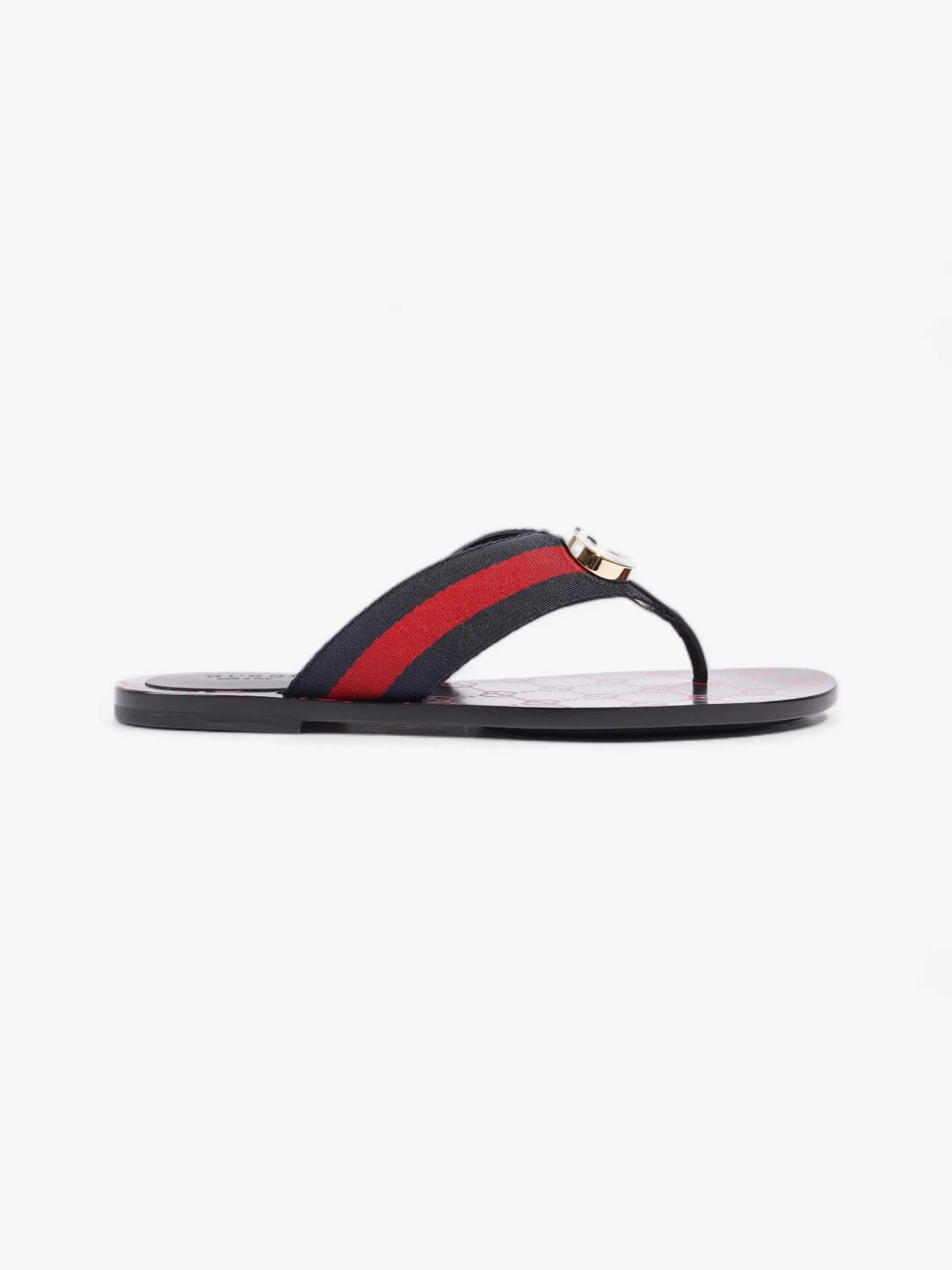 Gucci Web Stripe Thong Sandals Black / Red / Blue Canvas EU 36 UK 3 Sexy Sandals