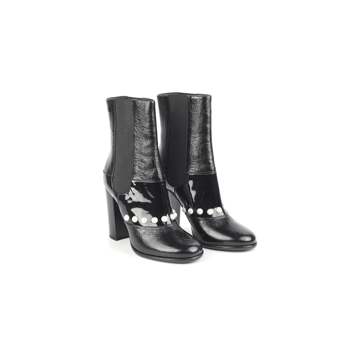 Heavy Layer Chanel Ankle Boots Black