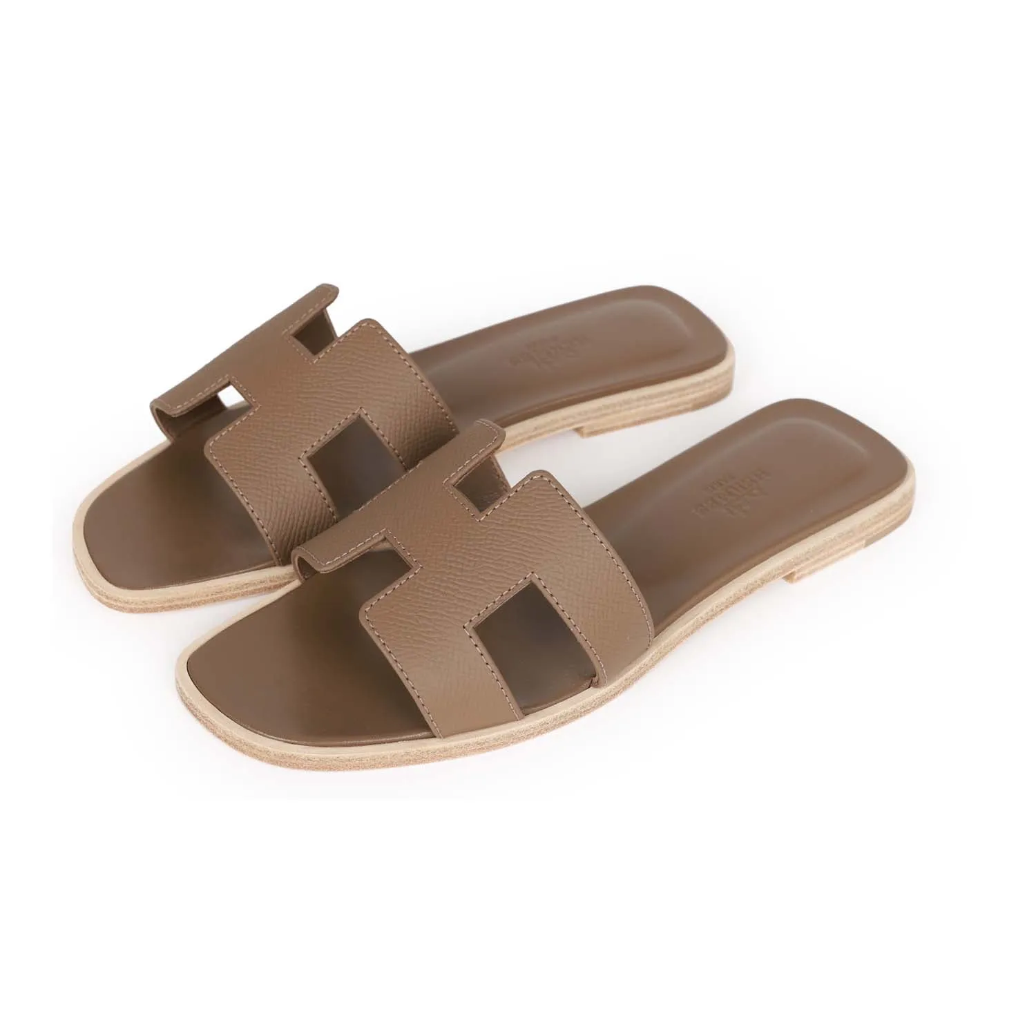 Hermes Oran Sandal Etoupe Epsom 35.5 Vibrant Sandal Styles