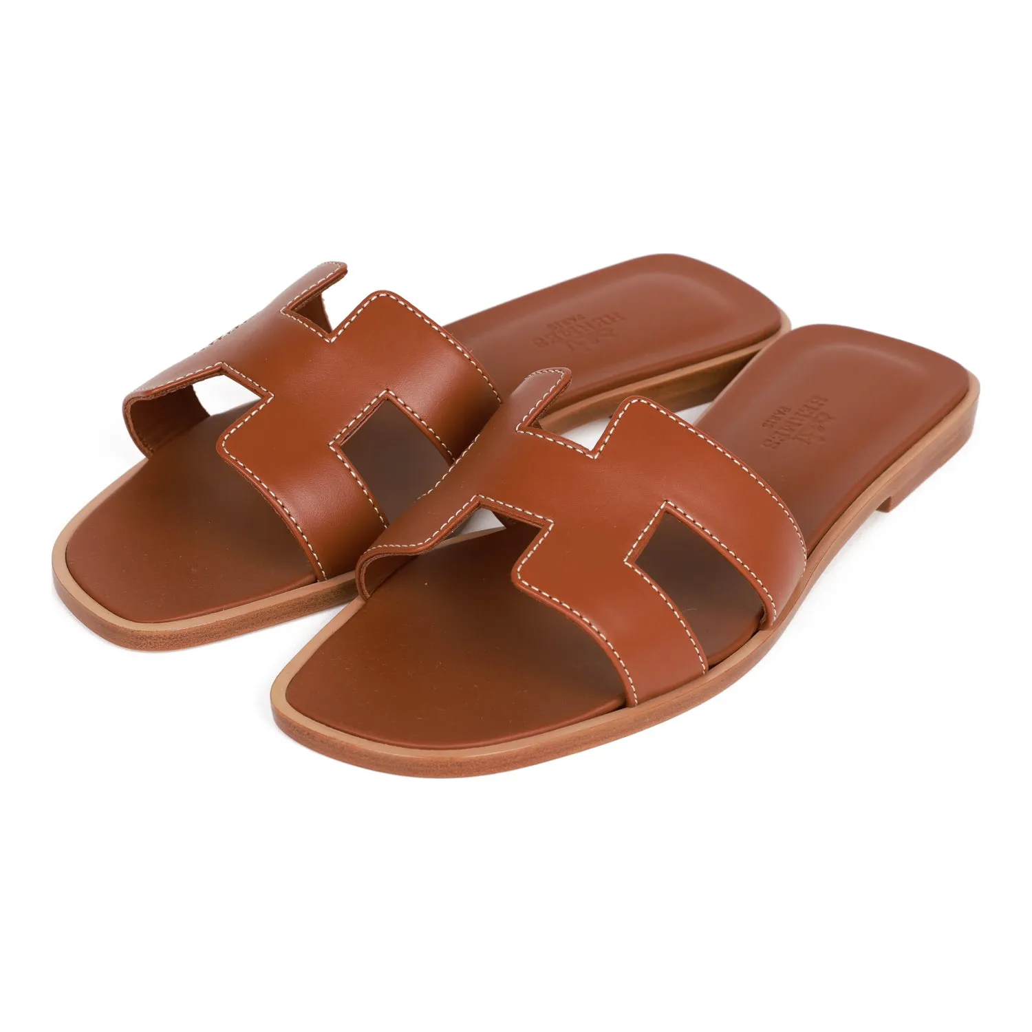 Hermes Oran Sandals Gold Box Calfskin 36 Flexible form