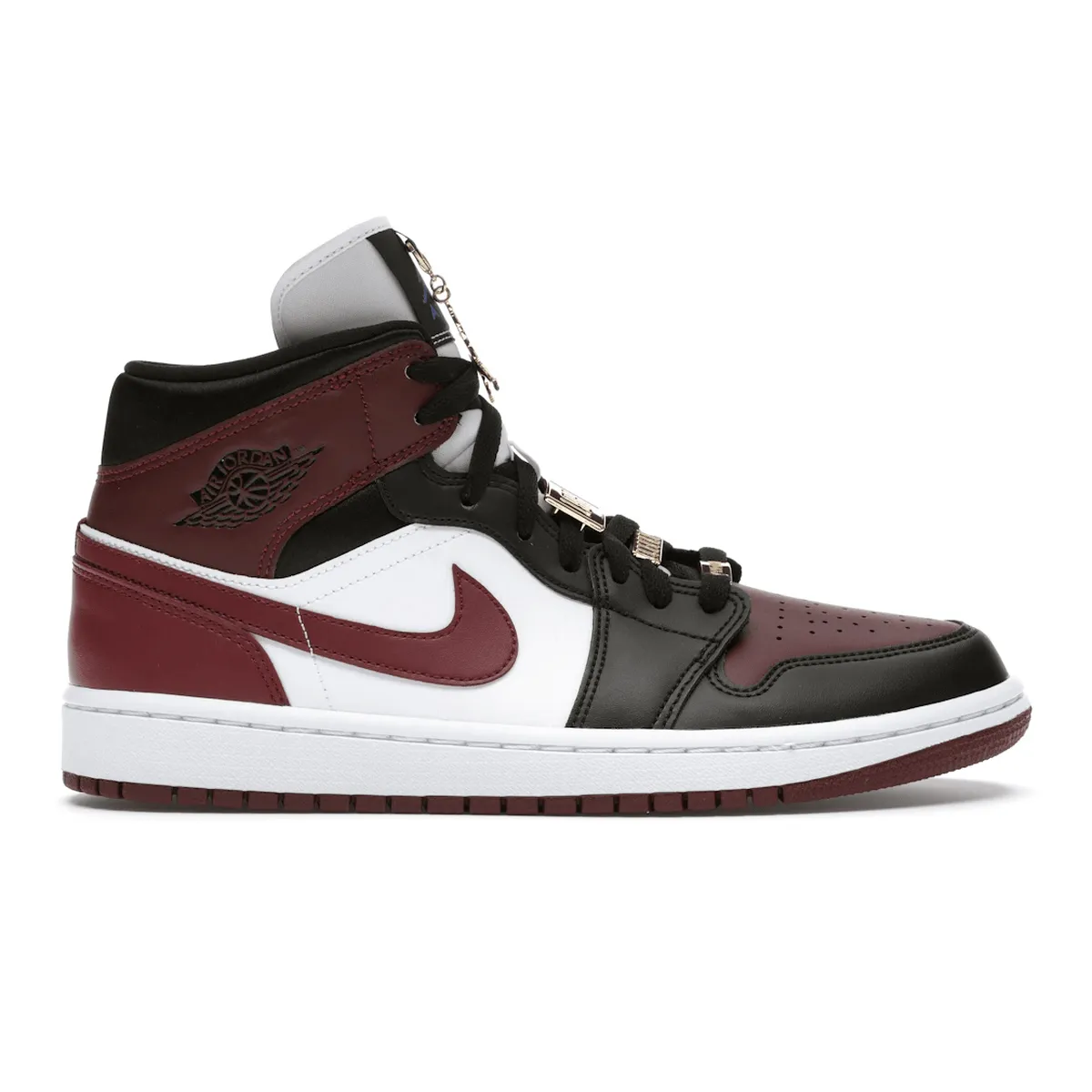 Performance Efficiency Flexible Outsole Air Jordan 1 Mid SE Black Dark Beetroot