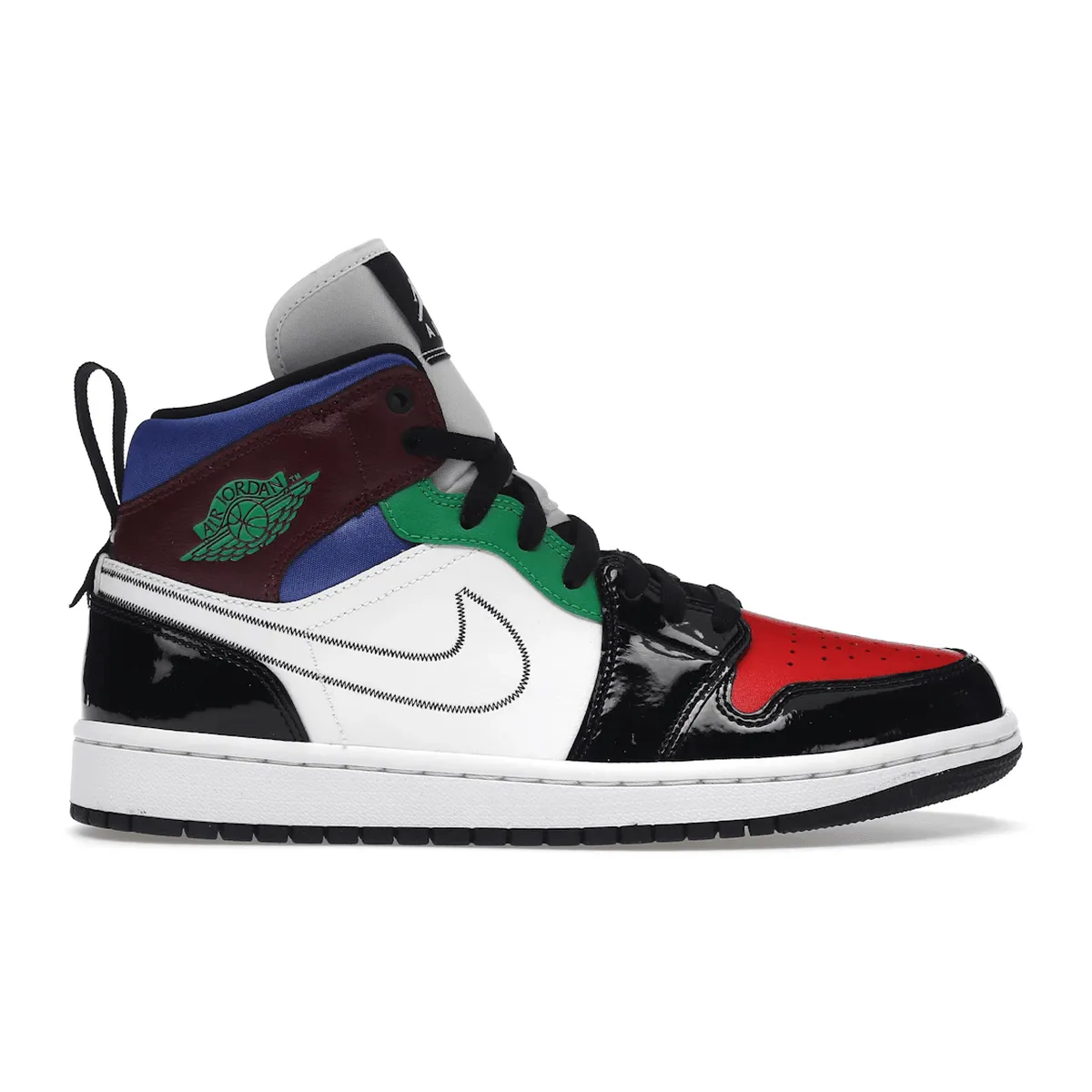 High Performance Cushion Air Jordan 1 Mid SE Black White Multi-Color