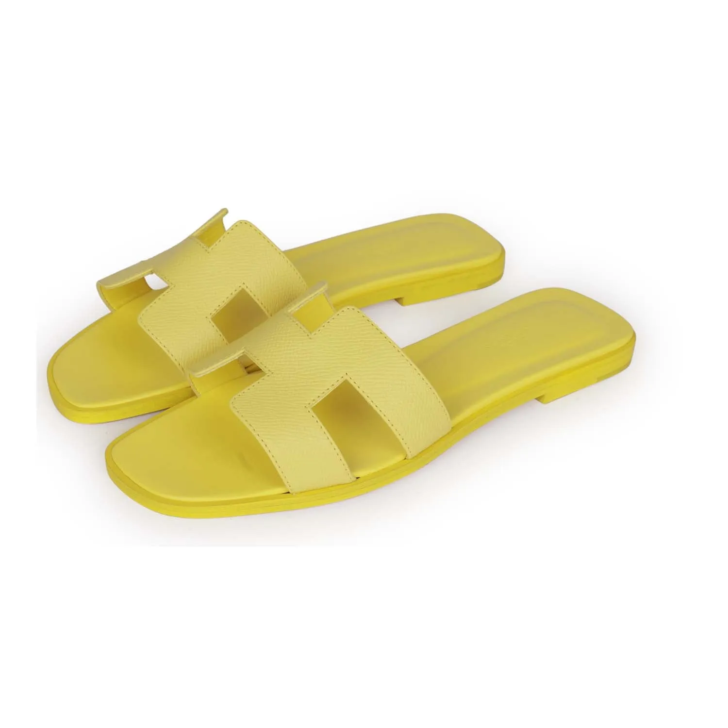 High-Quality Sandals Hermes Oran Sandals Lime Epsom 38