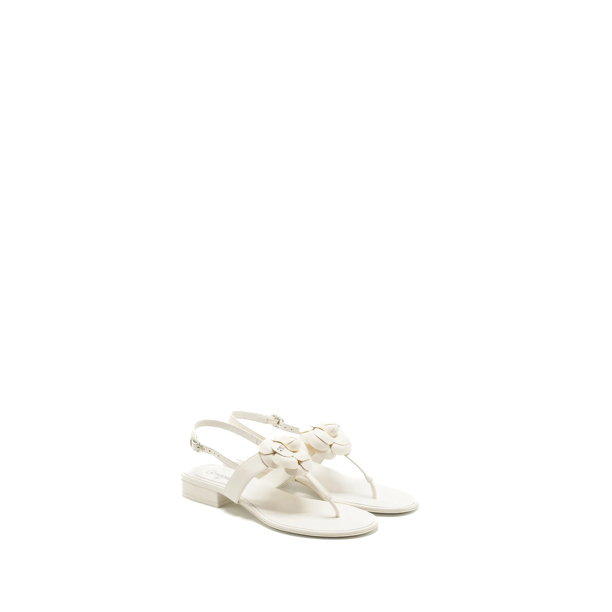 Iconic Platform Shoes Chanel Size 39 Camellia Sandals white