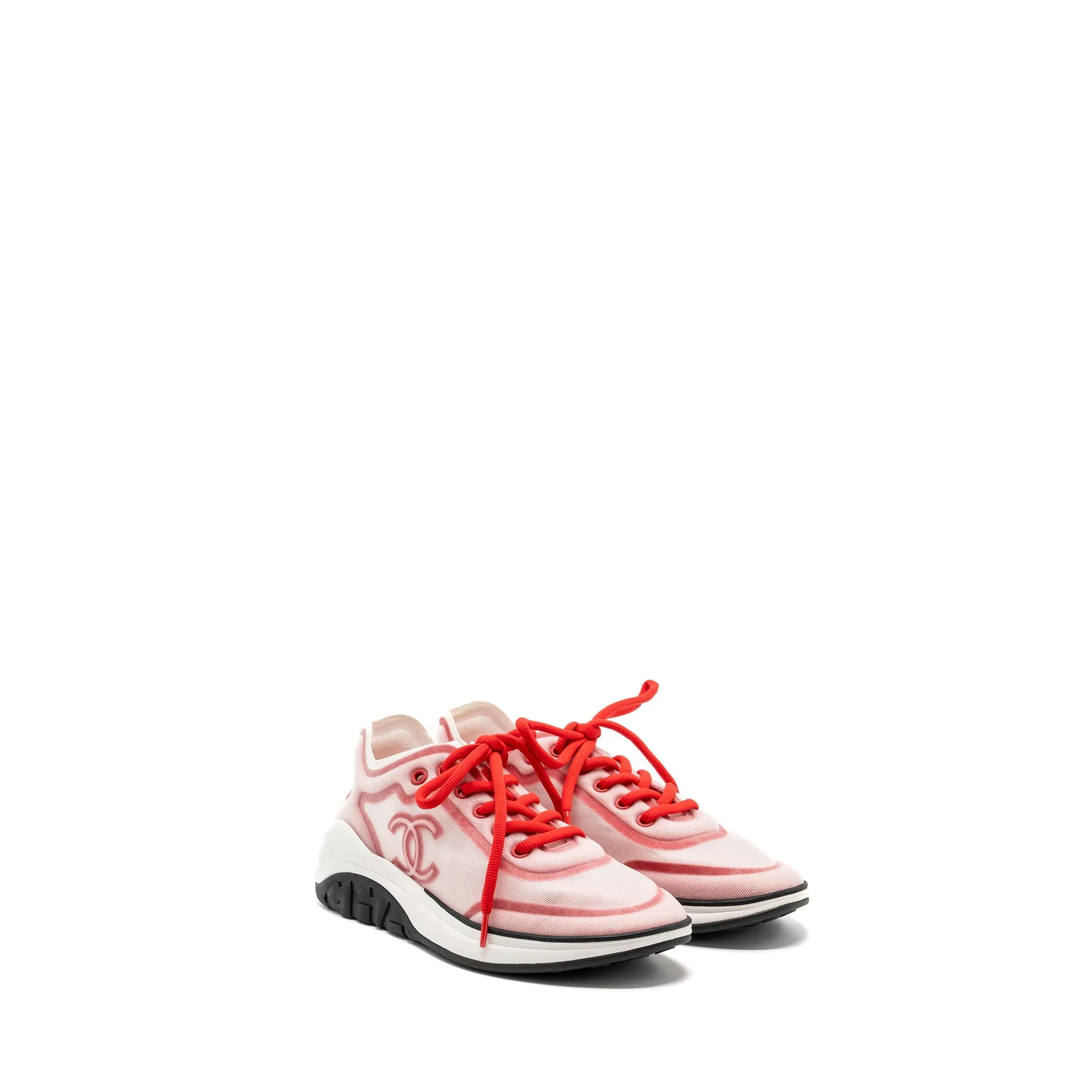 Instant Comfort Chanel size 38.5 CC logo sneakers red/ white/ black