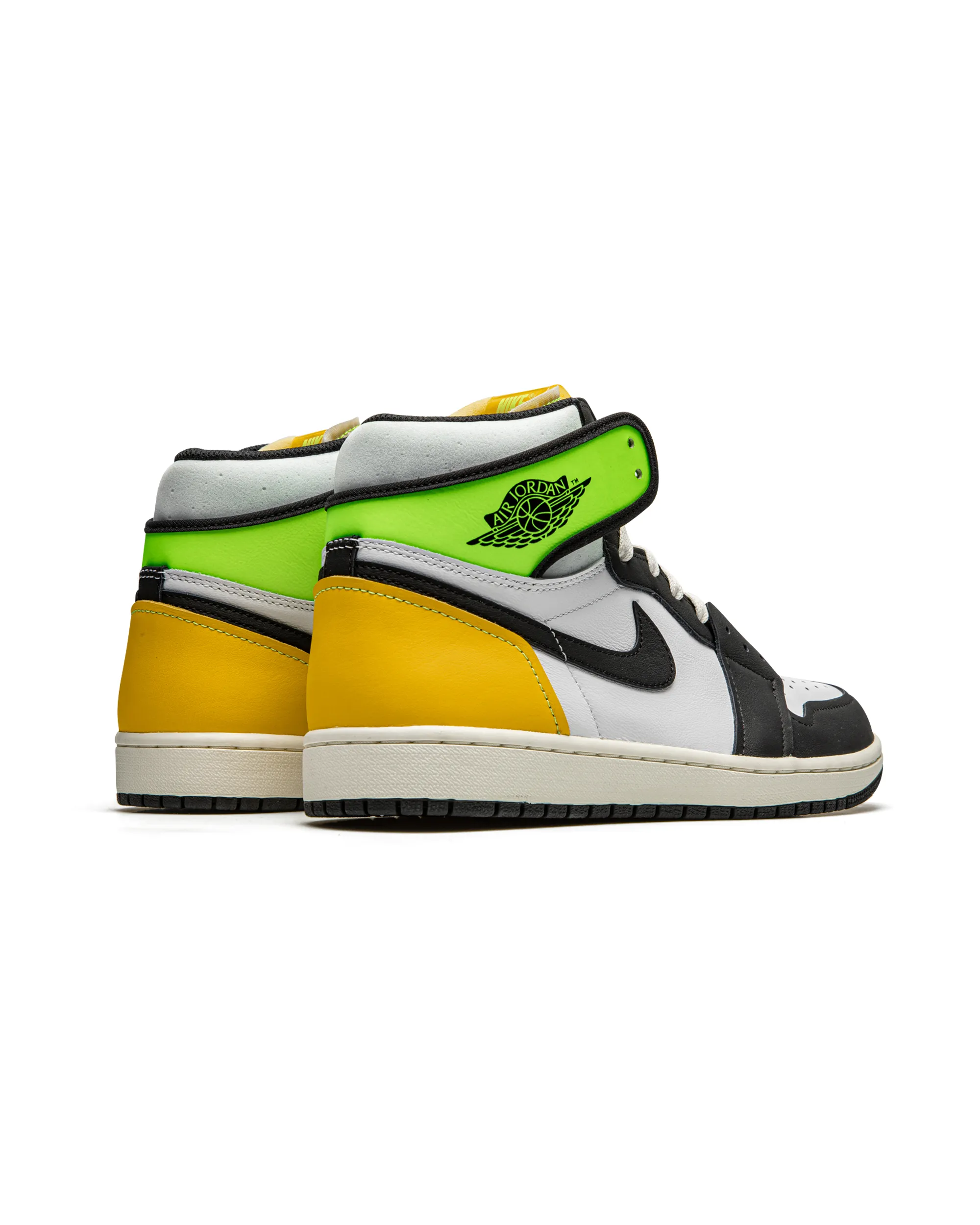 Jordan 1 Retro High White Black Volt University Gold Bounce Back